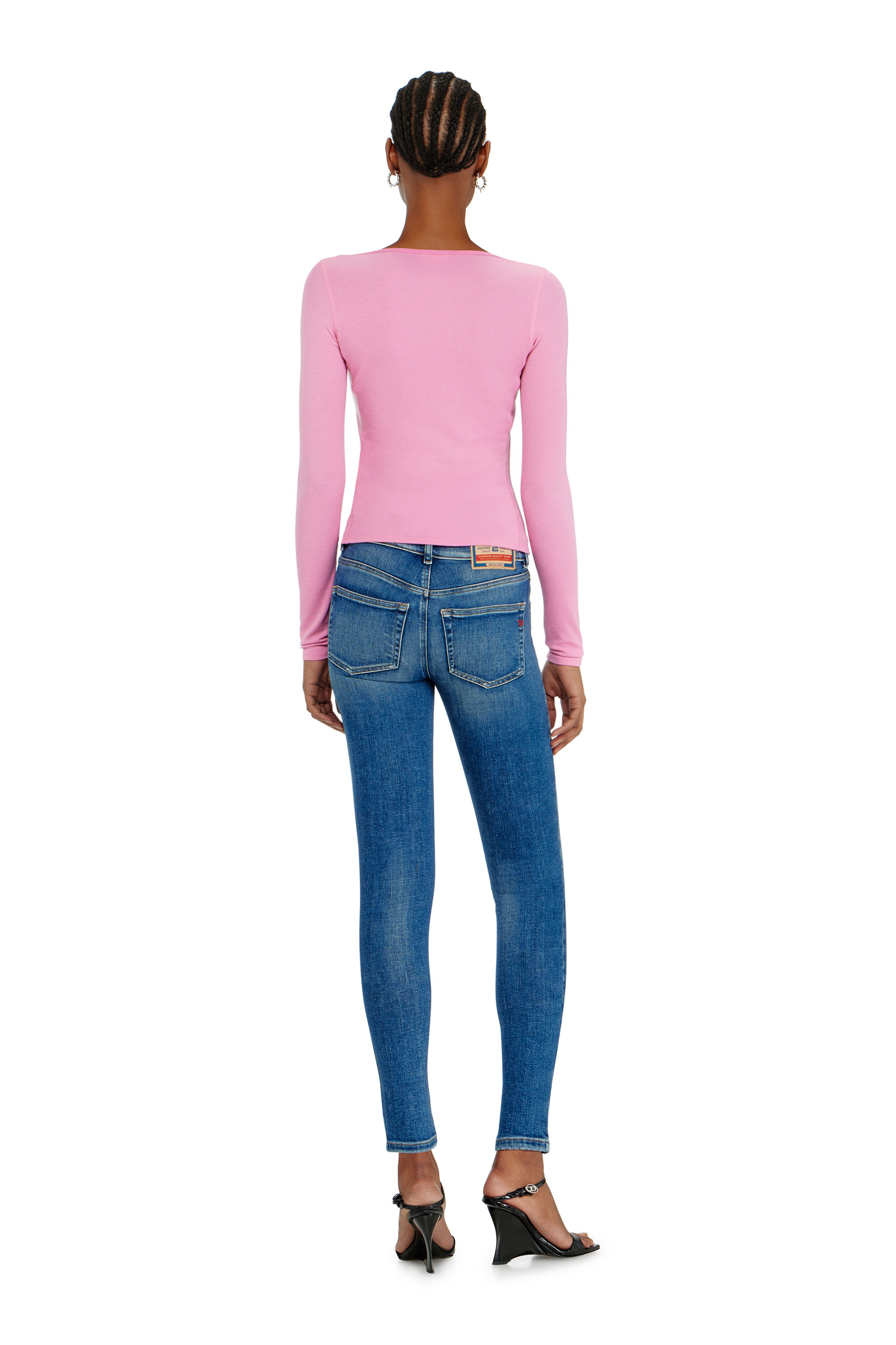 Diesel - Damen Skinny Jeans 2017 Slandy 09P71, Mittelblau - 3