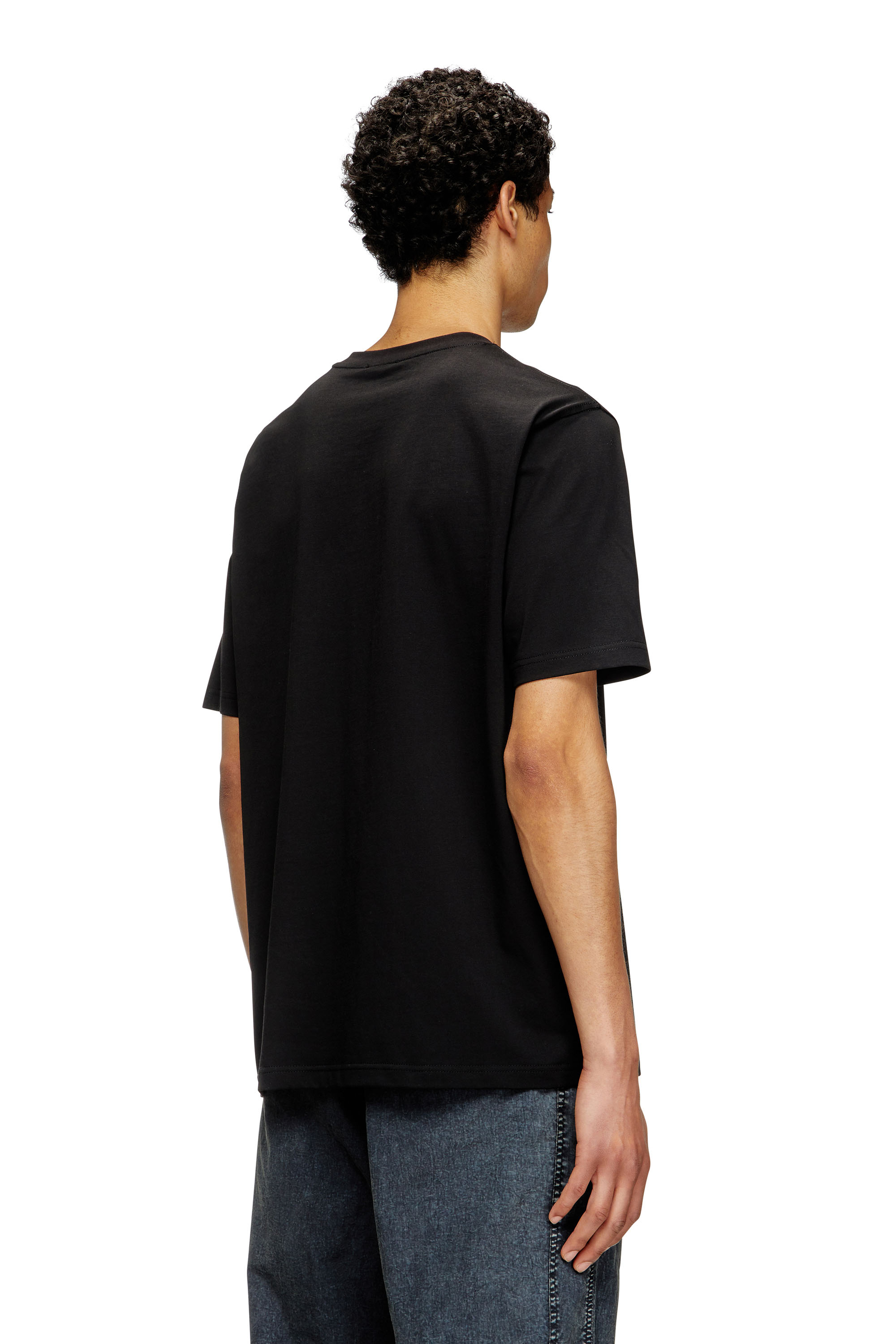 Diesel - T-ADJUST-MAREY, Herren T-Shirt mit Cutout-Oval D in Schwarz - 4