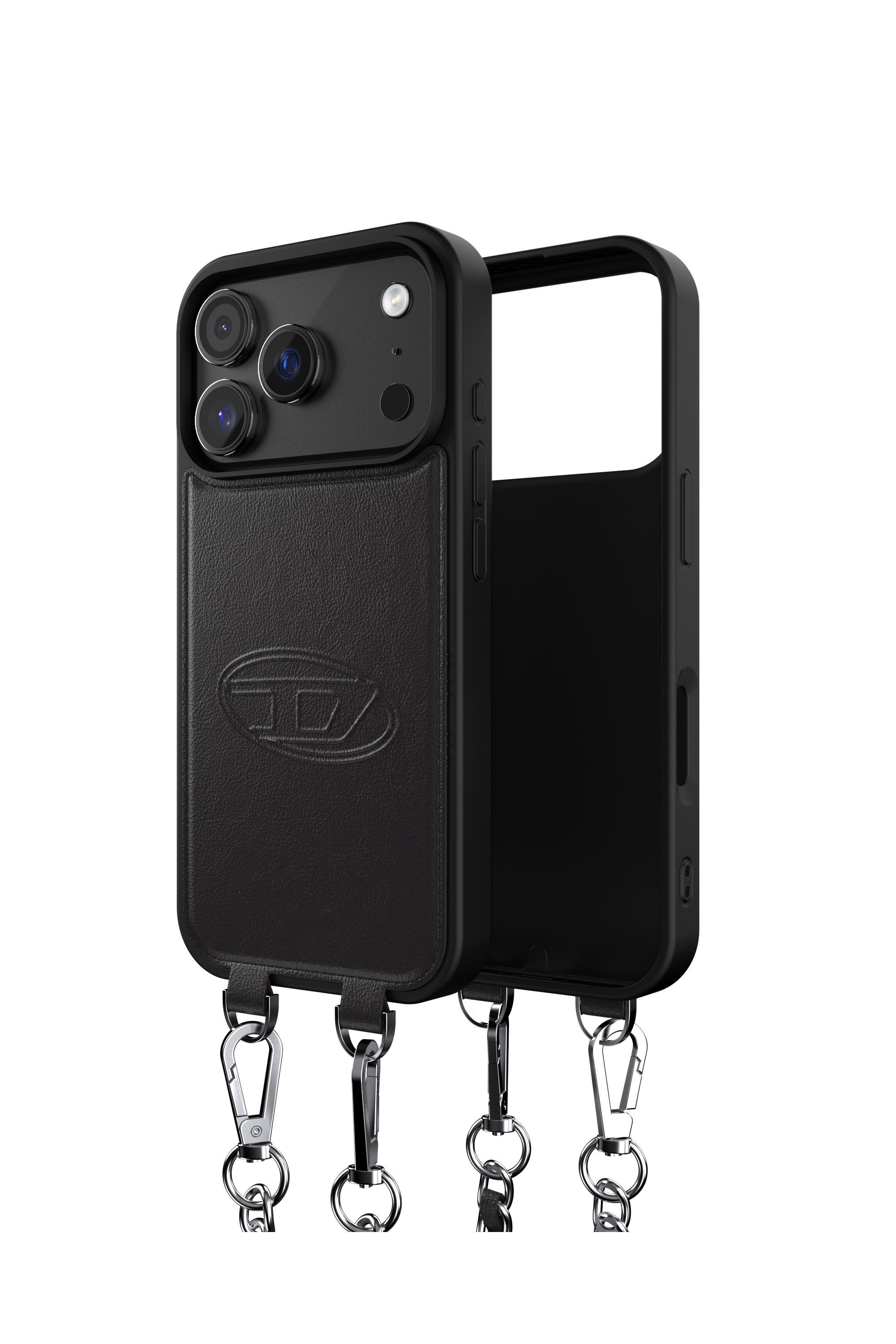 Diesel - 60662 MOULDED CASE, Unisex Oval D H&uuml;lle mit Handschlaufe und MagSafe f&uuml;r iPhone 17 Pro in Schwarz - 1