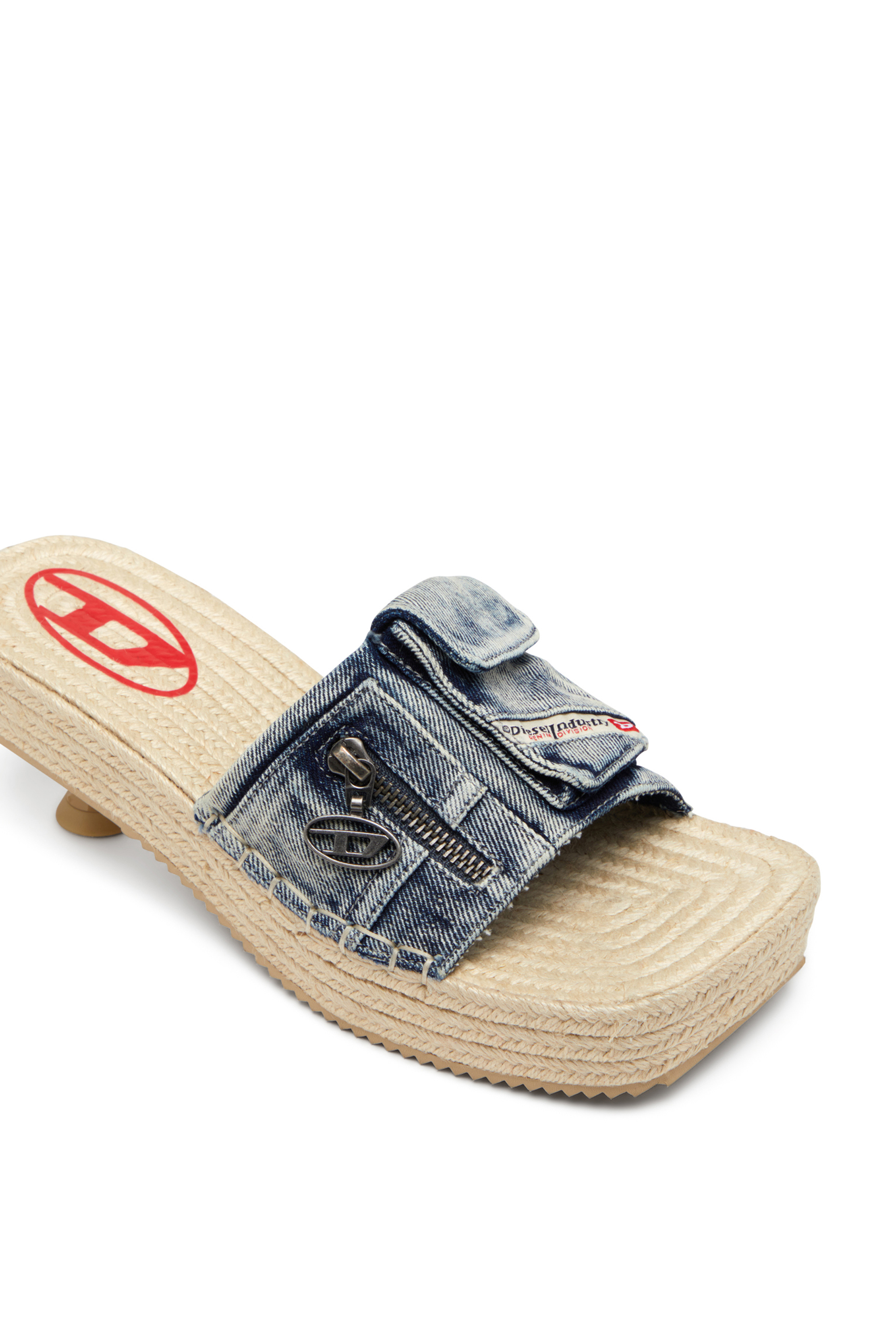 Diesel - D-IBIZA 40 PCK, Damen D-Ibiza-Espadrilles mit Absatz und Plateau aus Denim in Blau - 6