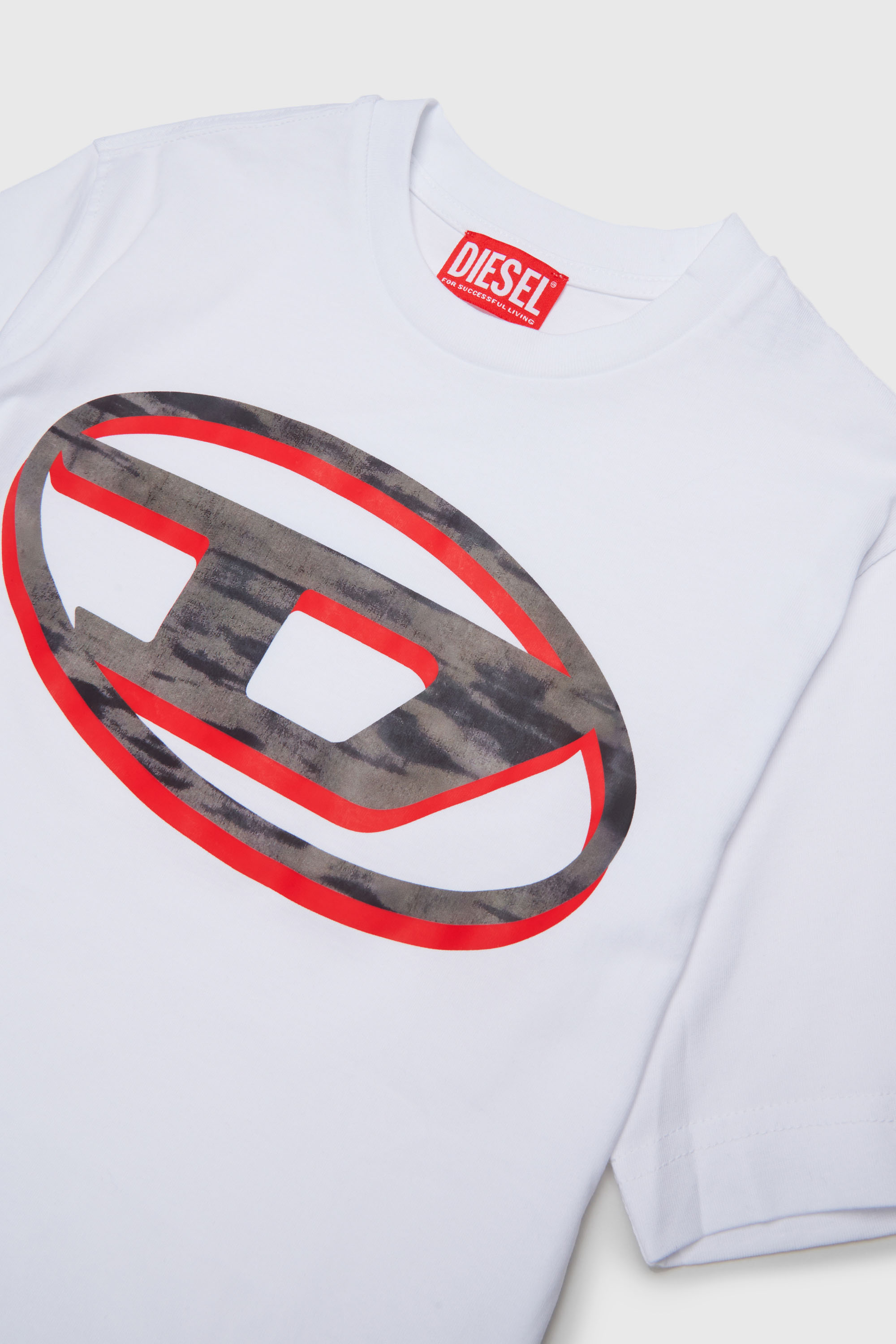 Diesel - TVEL OVER, Herren T-Shirt mit zweifarbigem Oval D Print in Wei&szlig; - 3