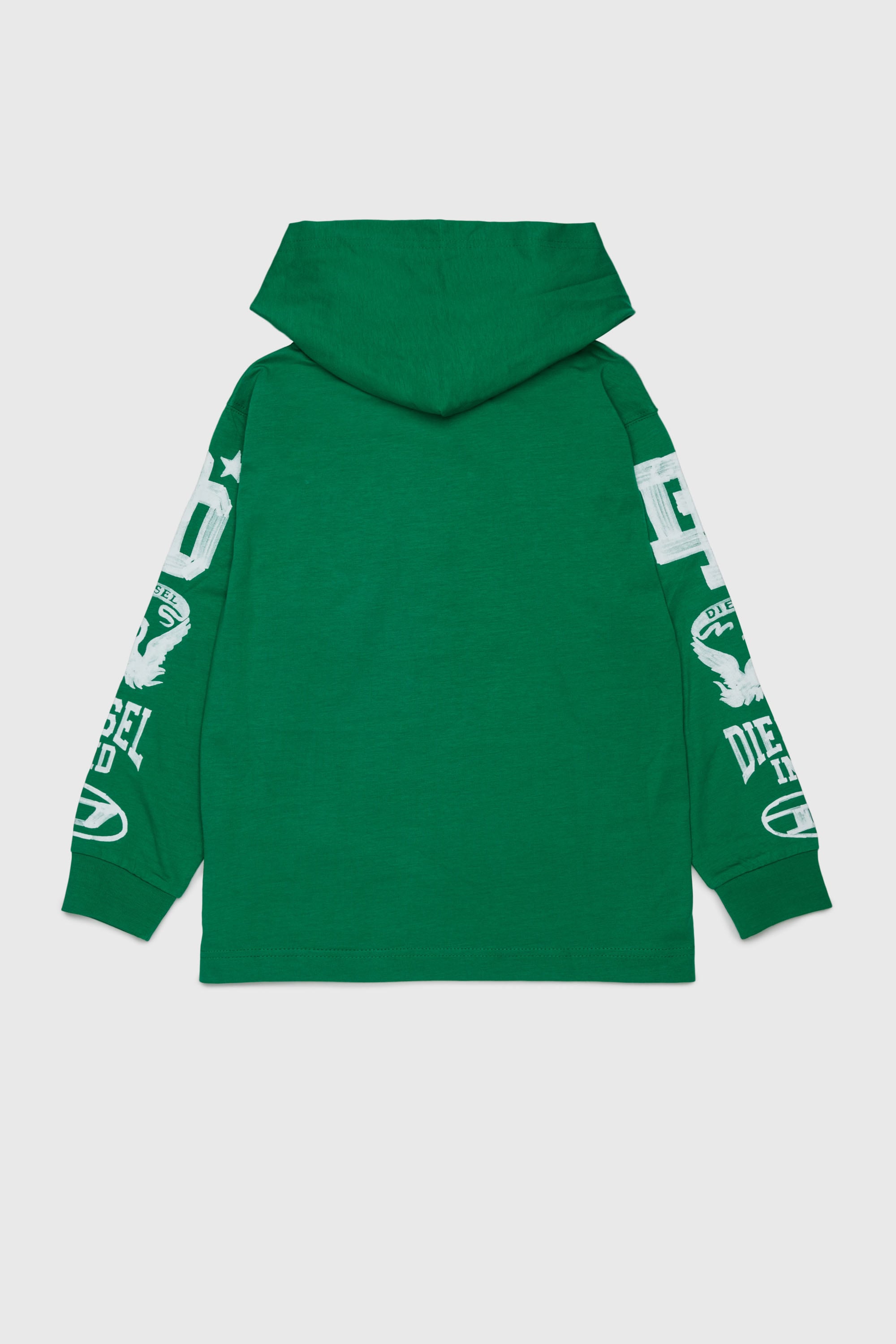 Diesel - TBUNDY OVER, Herren Langarmshirt mit Kapuze und varsity-Grafik in Gr&uuml;n - 2