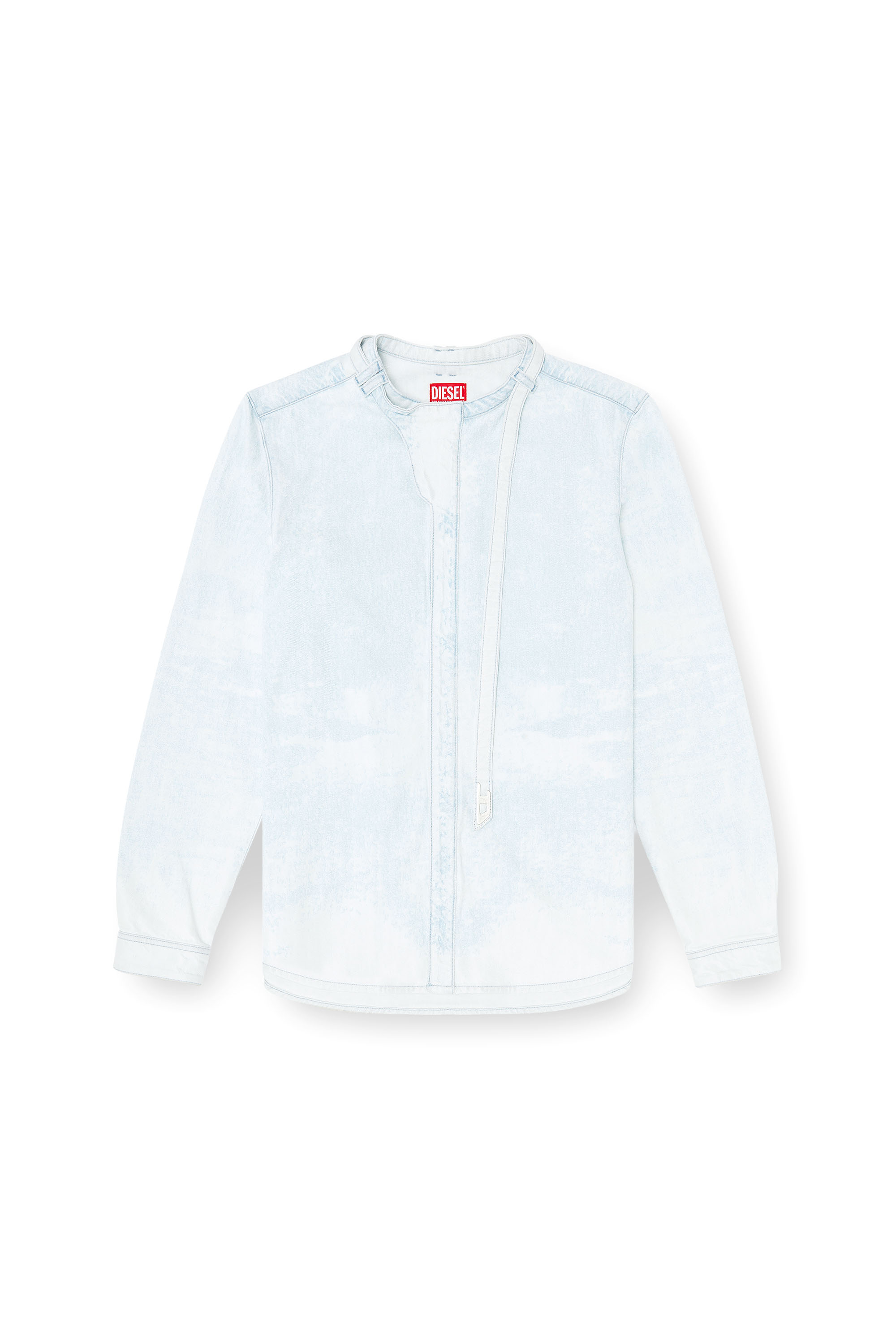 Diesel - D-TYLLAR-FSI, Herren Hemd aus eisblauem Satin-Denim in Hellblau - 3