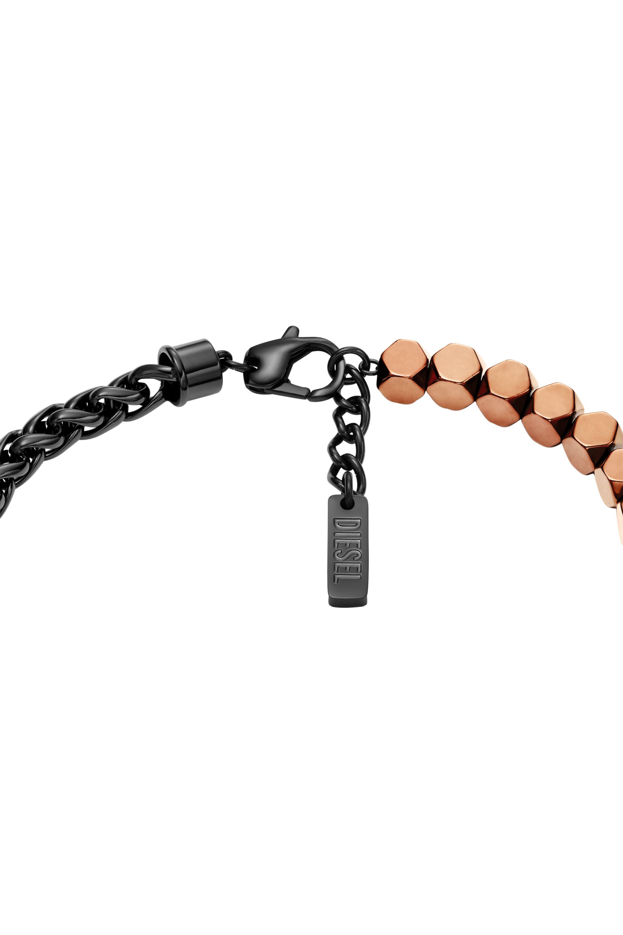 Diesel - DX1648931 JEWELLERY, Unisex Armband mit Perlen aus Edelstahl und Hämatit in Schwarz/Bronze - 2