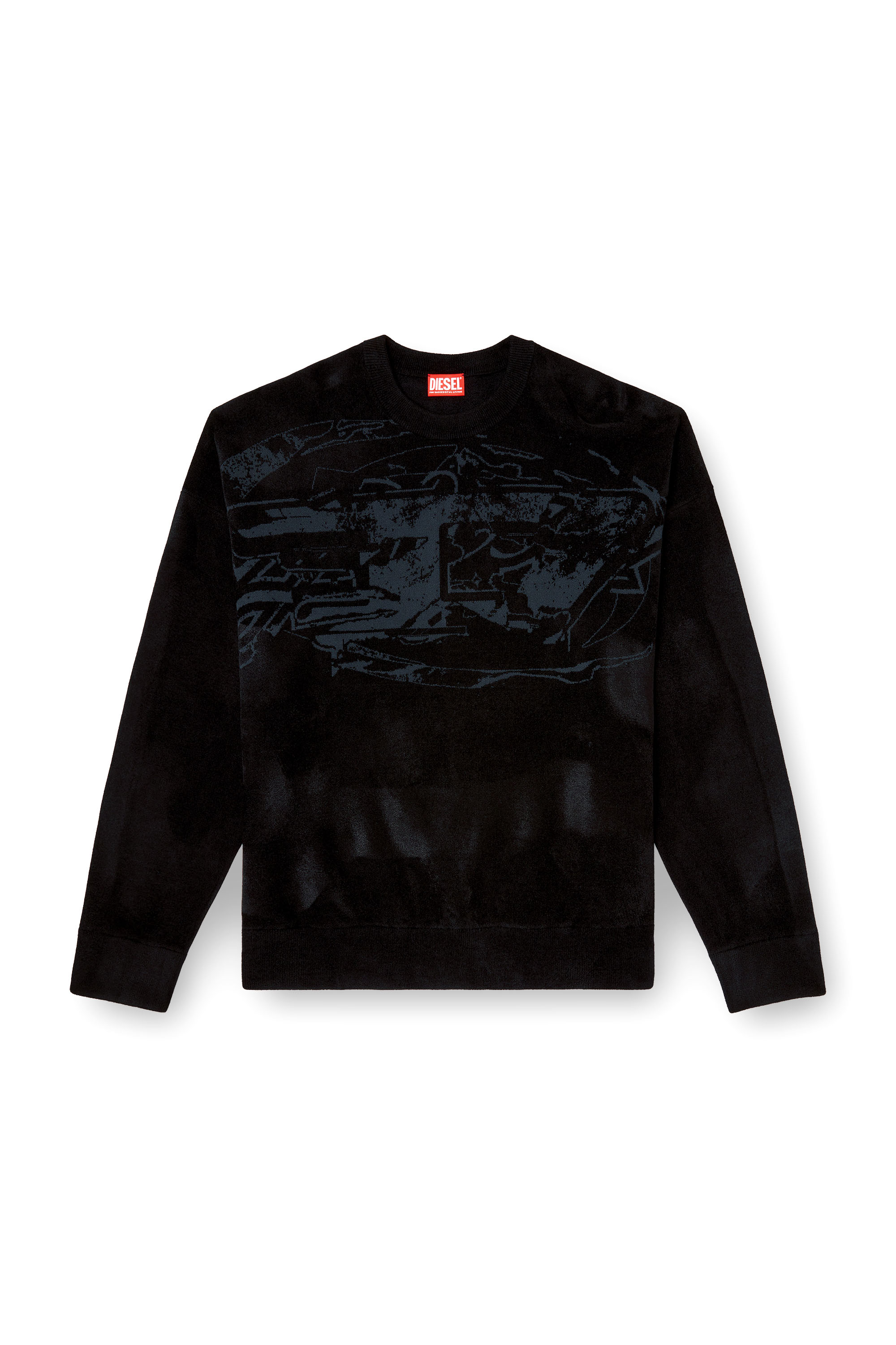 Diesel - K-TRESA, Herren Pullover aus Chenille-Jacquard mit Logo-Motiv in Schwarz - 3