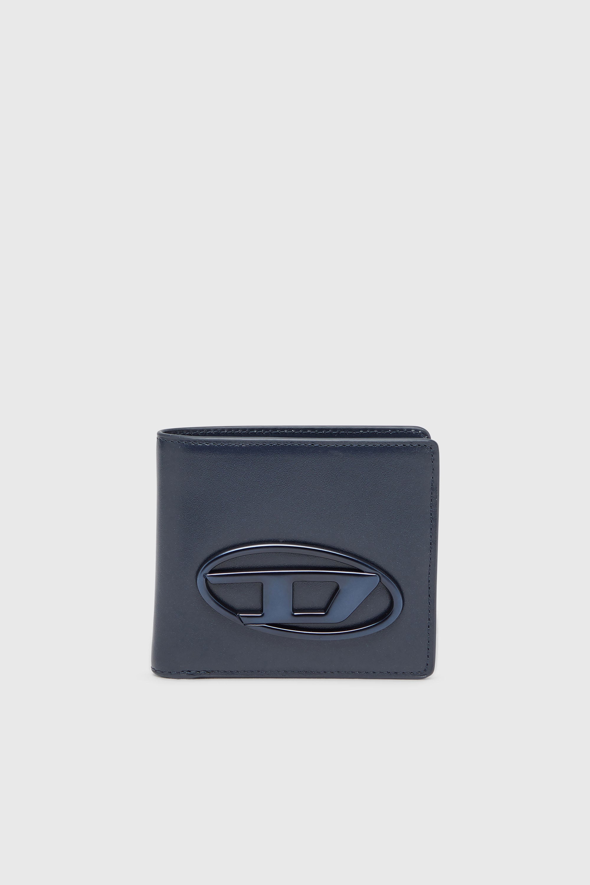 Diesel - HOLI-D BI FOLD COIN S 3D, Unisex Bifold-Portemonnaie aus gleder in Blau - 1