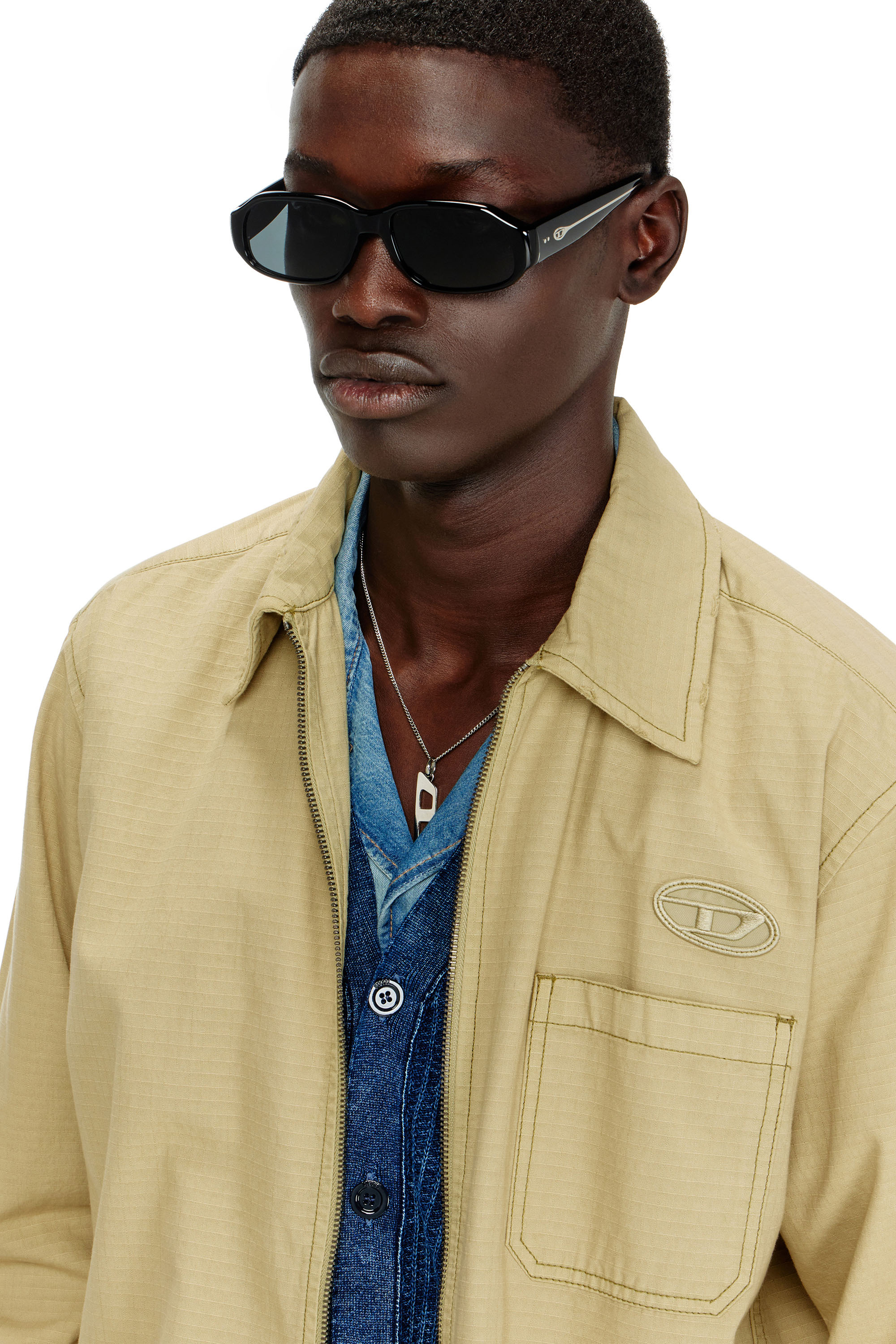 Diesel - 0DL2009U, Unisex Rechteckige Sonnenbrille in Schwarz - 1
