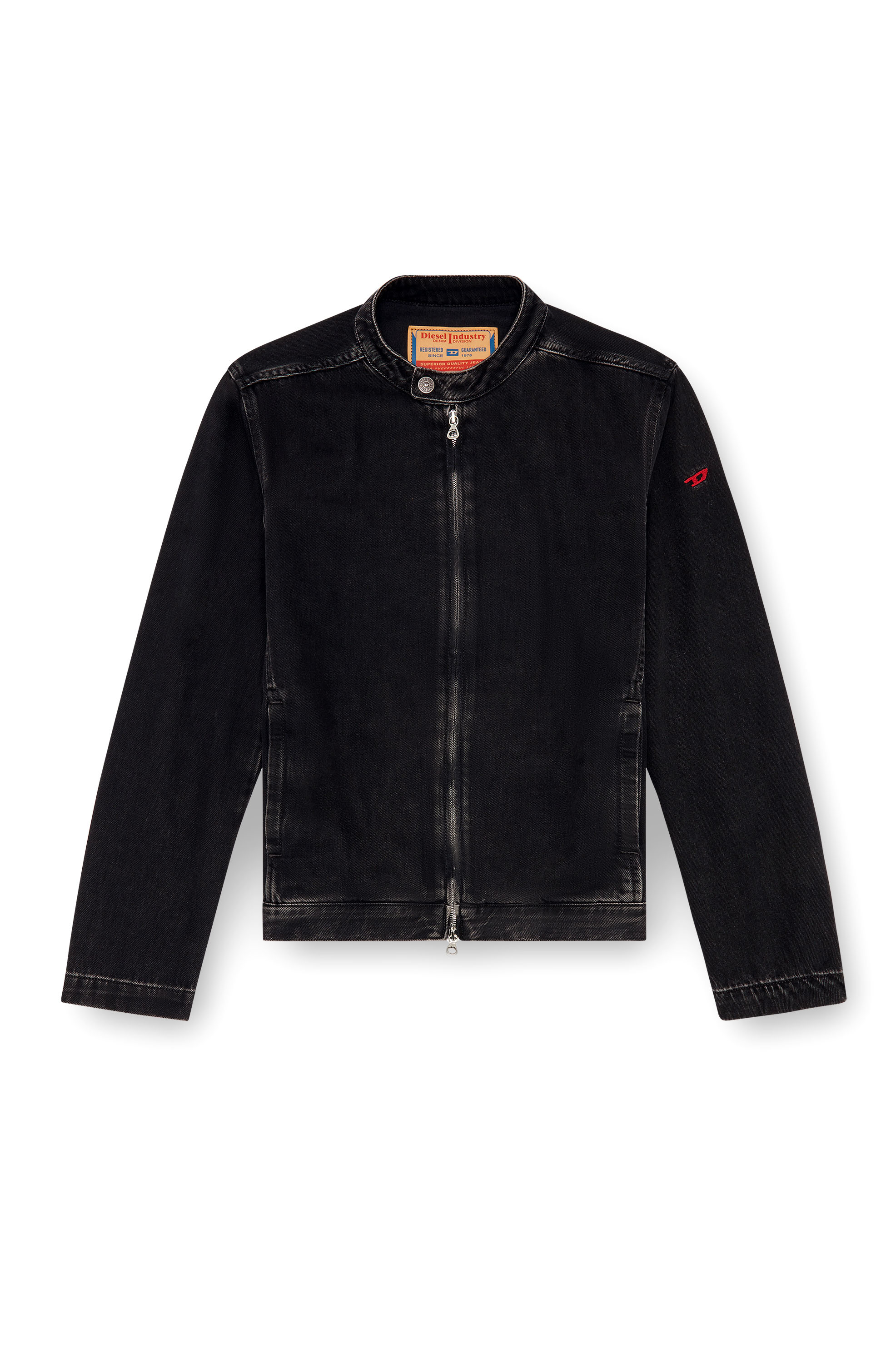 Diesel - D-GLORY, Herren Moto-Jacke aus Denim in cleaner Waschung in Schwarz - 2