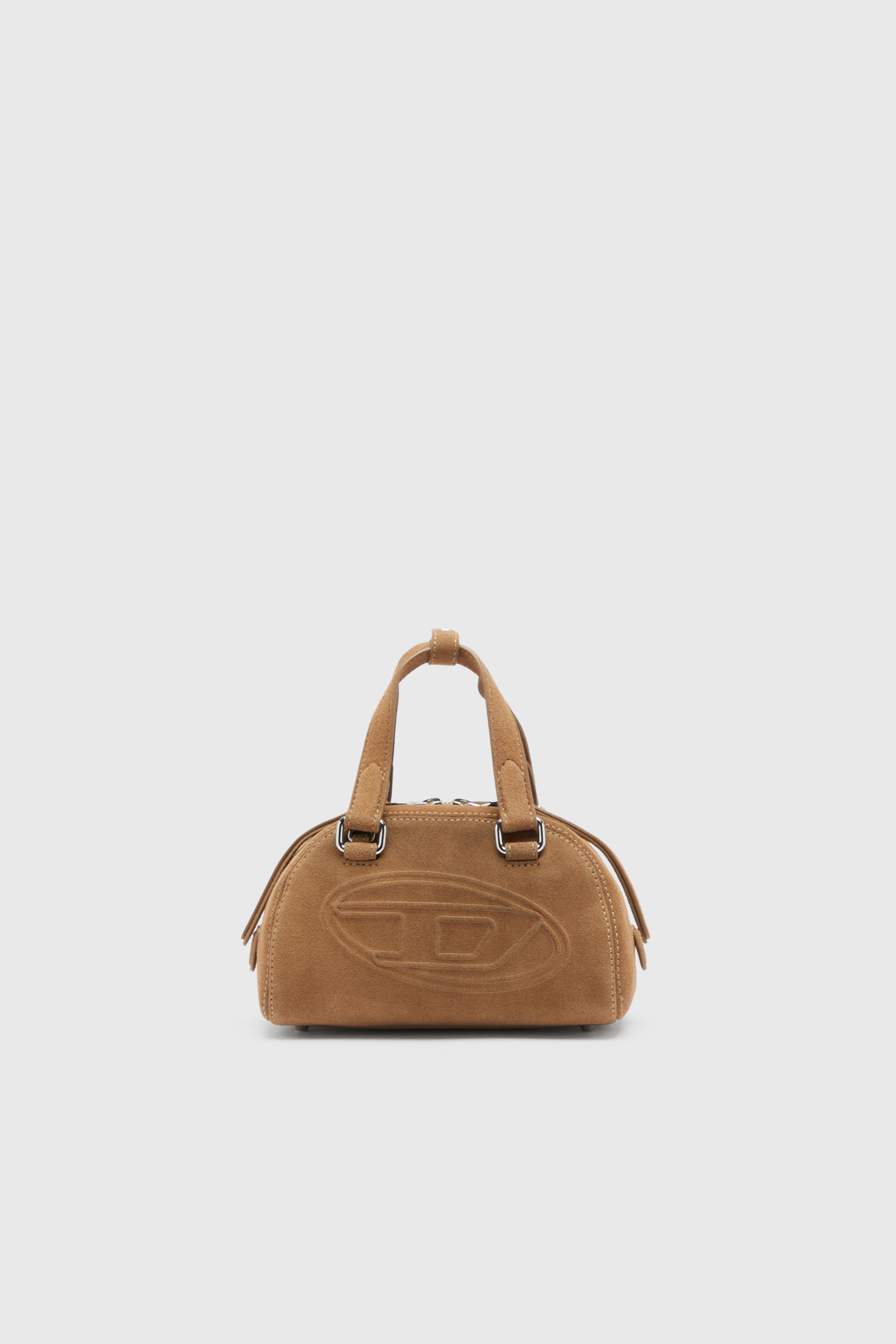Diesel - 1DR DOME CROSSBODY, Unisex 1DR Dome-Kleine-Bowlingtasche aus Veloursleder in Beige - 2