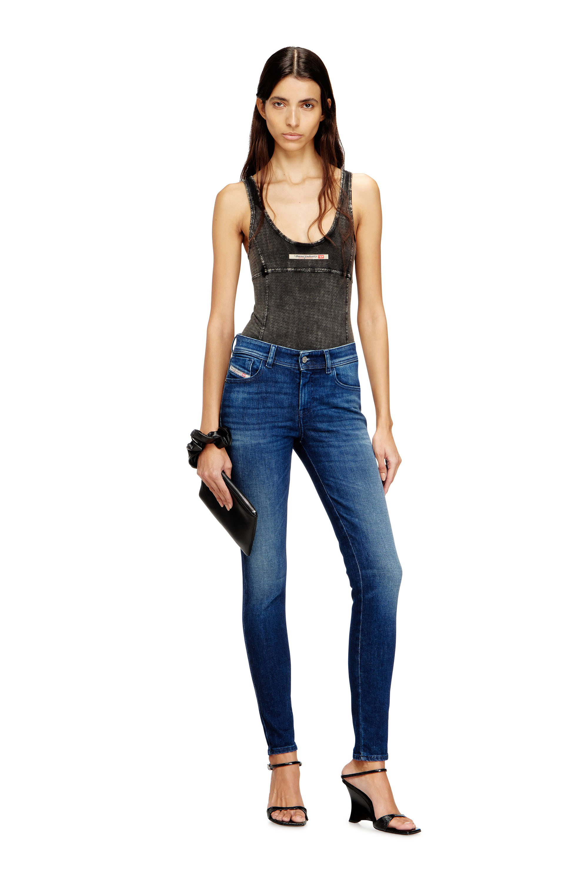 Diesel - Damen Skinny Jeans 2017 Slandy 09N12, Dunkelblau - 1