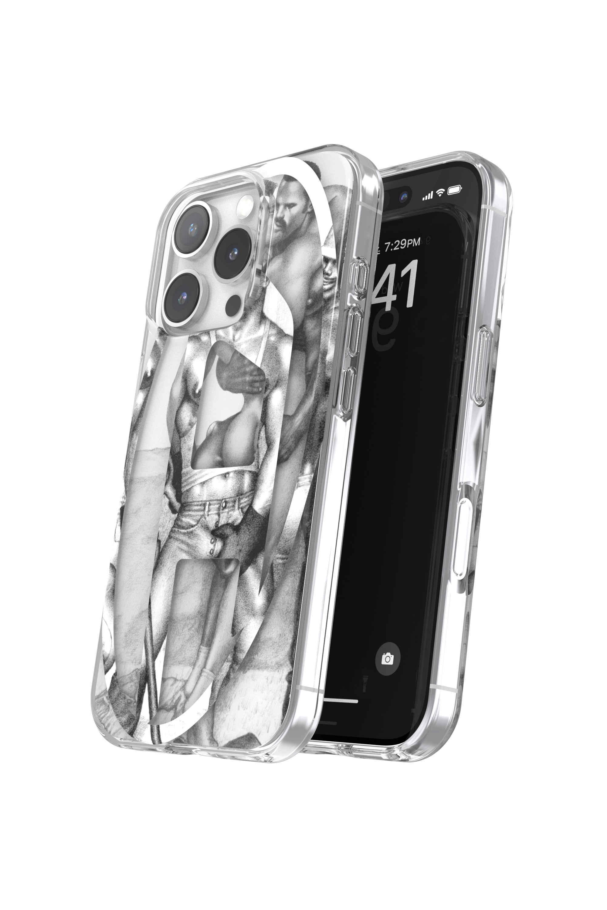 Diesel - 60388 DIESEL TOM OF FINLAND AOP CASE, Unisex ToFF Case iPhone 16 Pro in Grau - 3