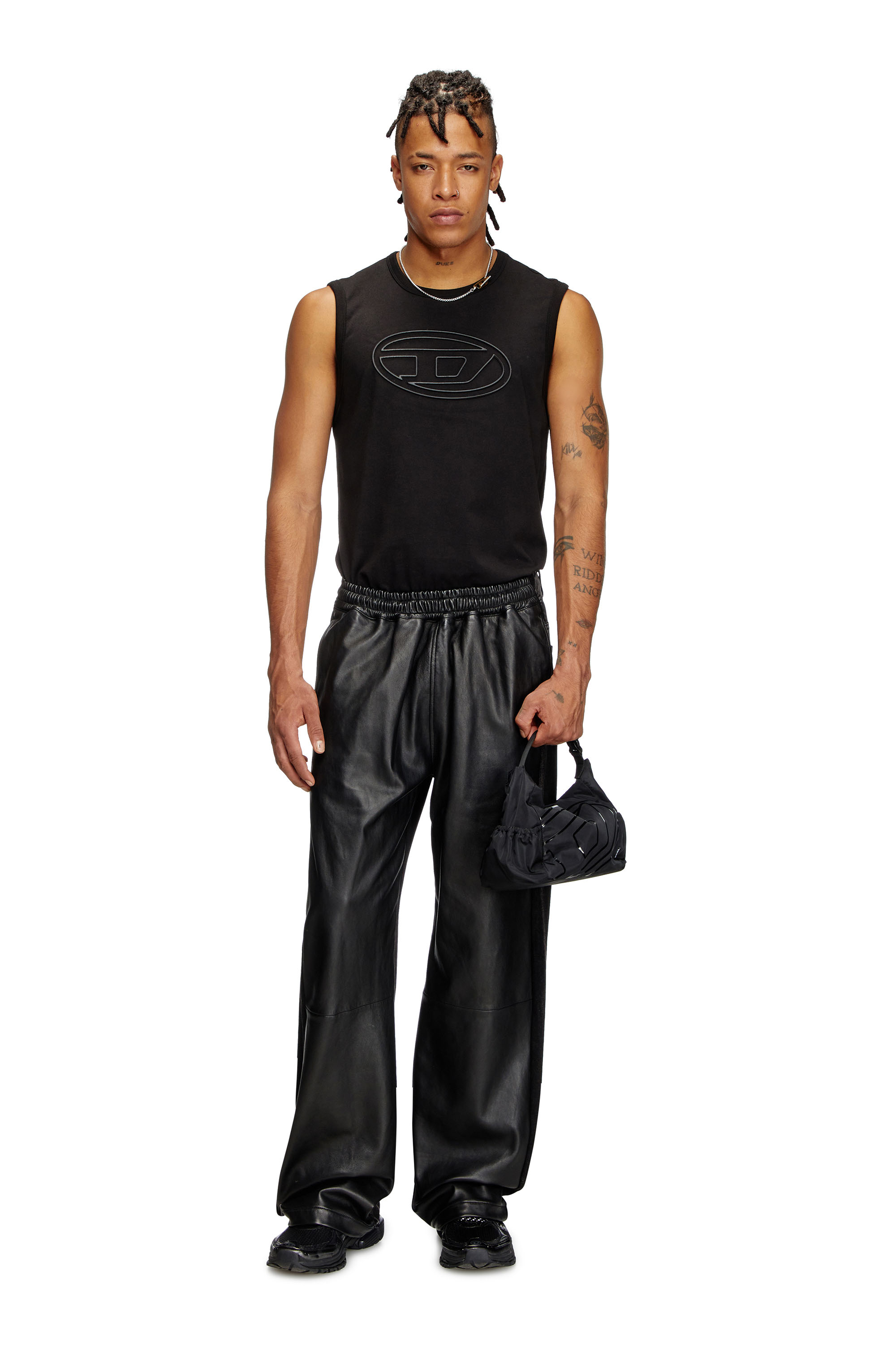 Diesel - T-BISCO-BIGOVAL, Man's Sleeveless top in Black - 1