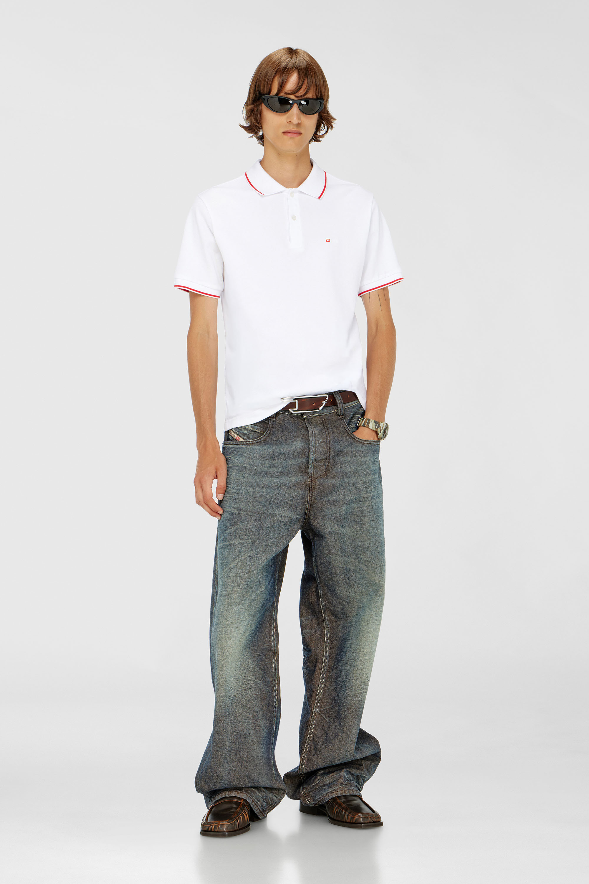 Diesel - T-FERRY-MICRODIV, Herren Poloshirt mit Diesel-Microstickerei in Wei&szlig; - 2