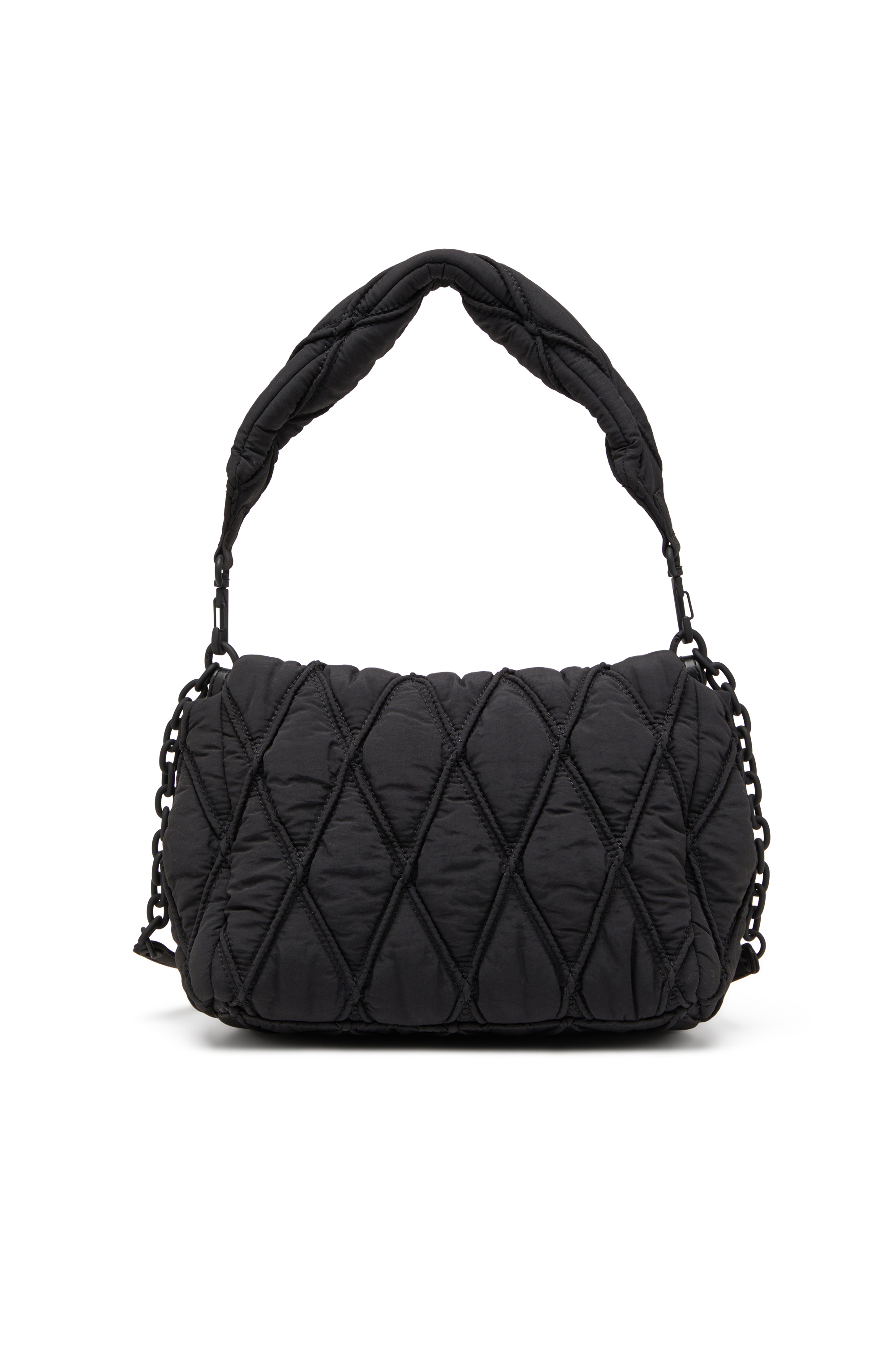 Diesel - CHARM-D SHOULDER M, Damen Charm-D M-Schultertasche aus gestepptem Nylon in Schwarz - 3