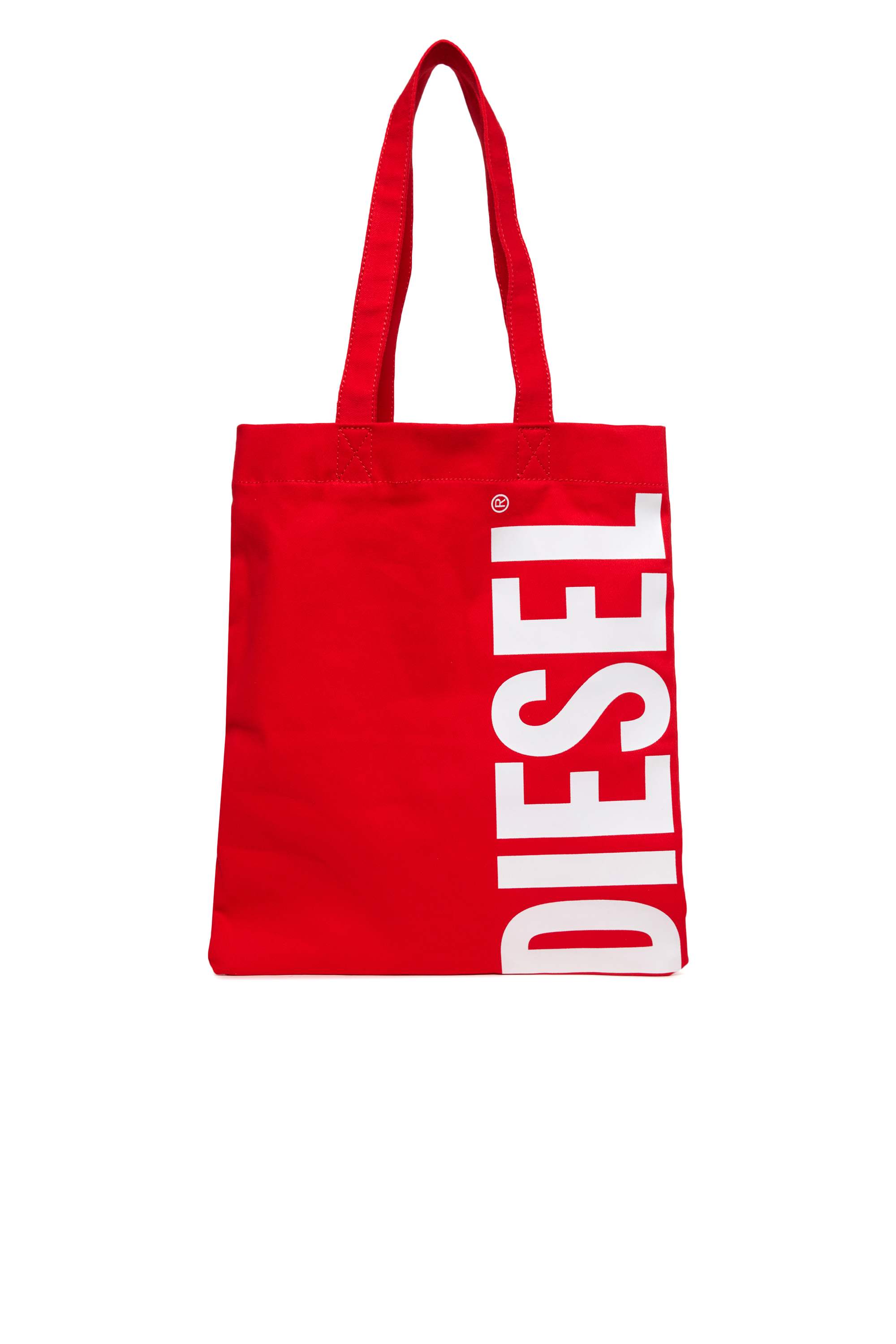 Diesel - WRELD, Damen WRELD-Canvas-Tasche mit Maxi-Logo-Print in Rot - 1