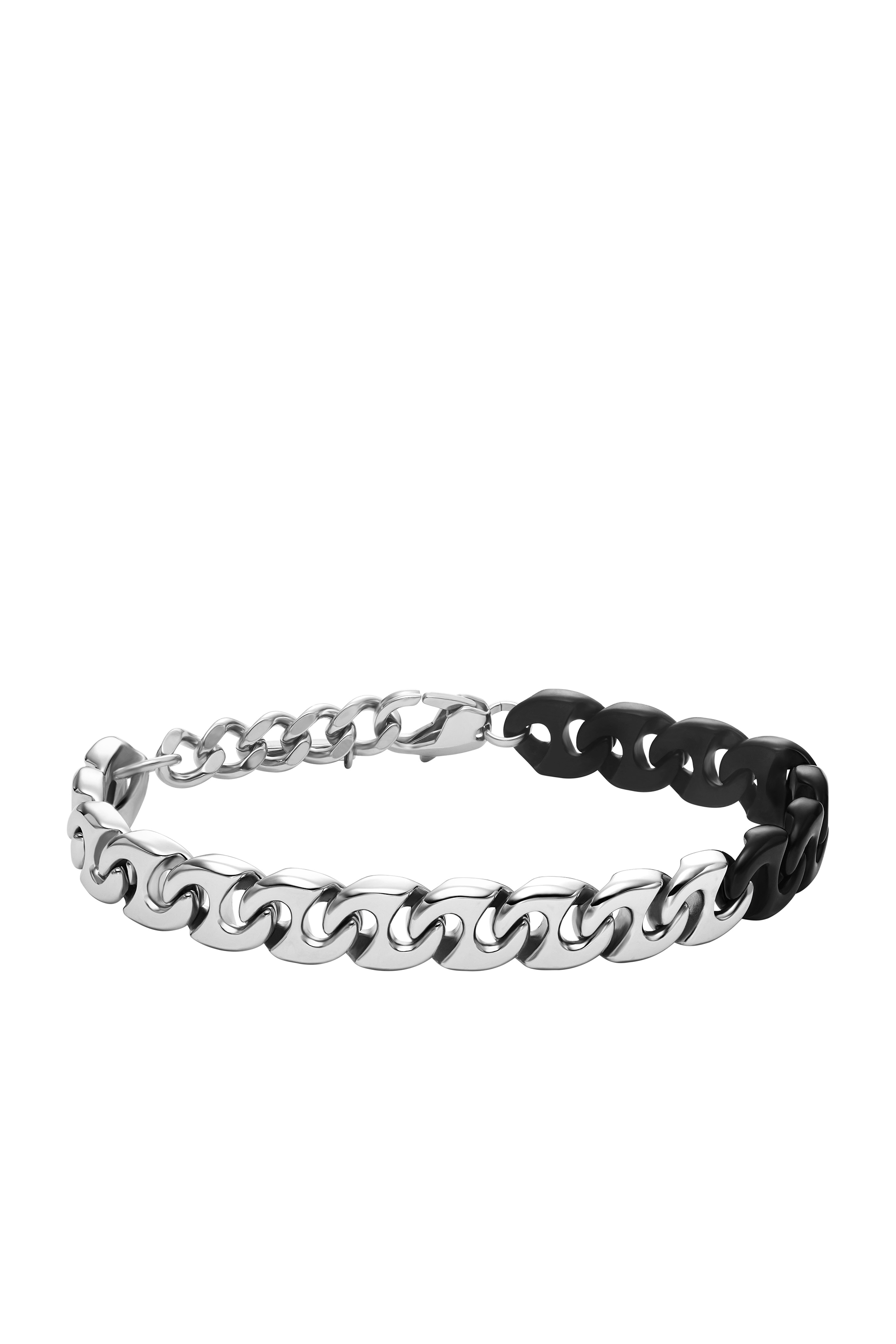 Diesel - DX1529931, Unisex's Two-Tone Stainless Steel Chain Bracelet in Silver/Black - 1