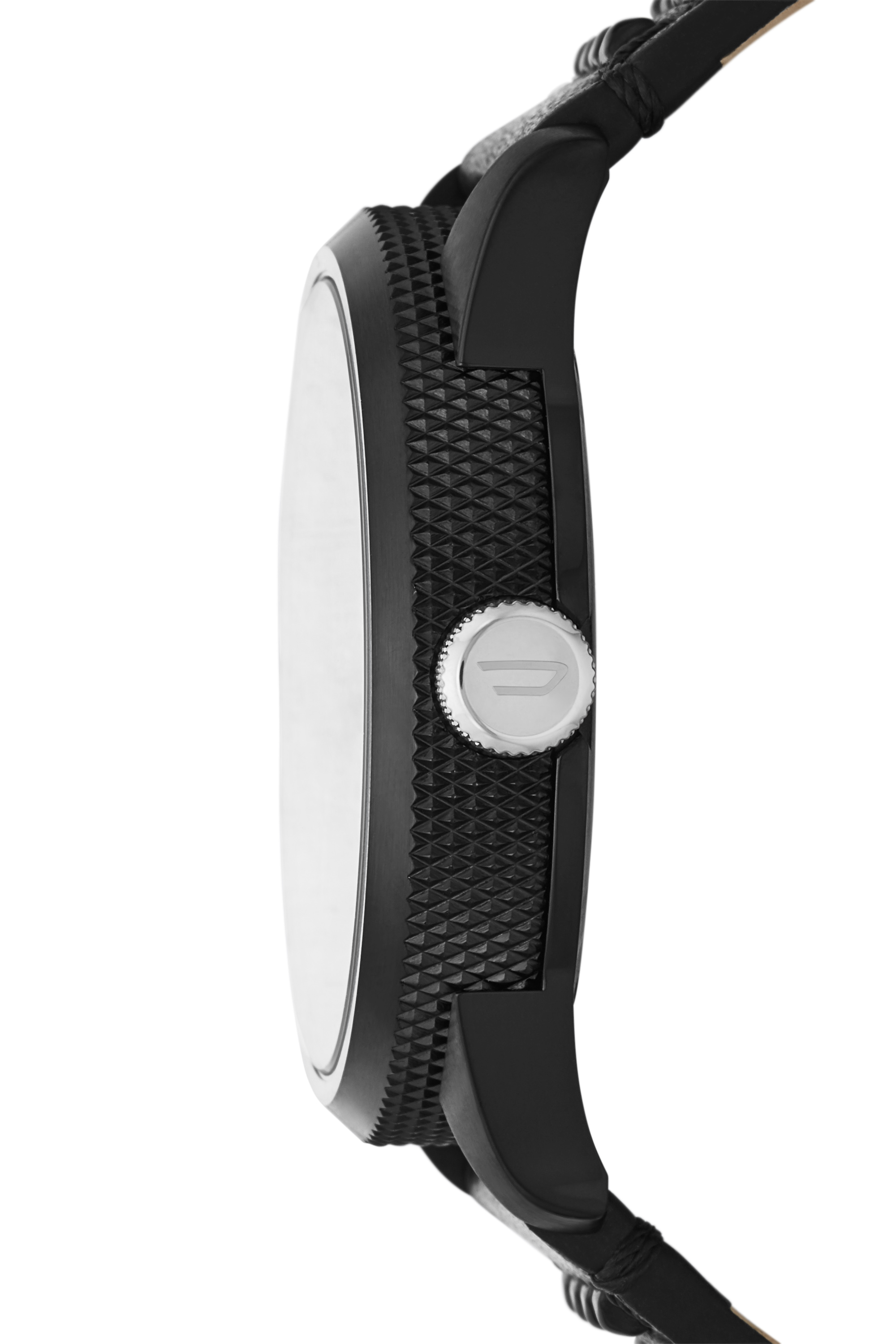 Diesel - DZ1963, Herren Rasp NSBB Armbanduhr mit schwarzem Lederarmband in Schwarz/Gelb - 3