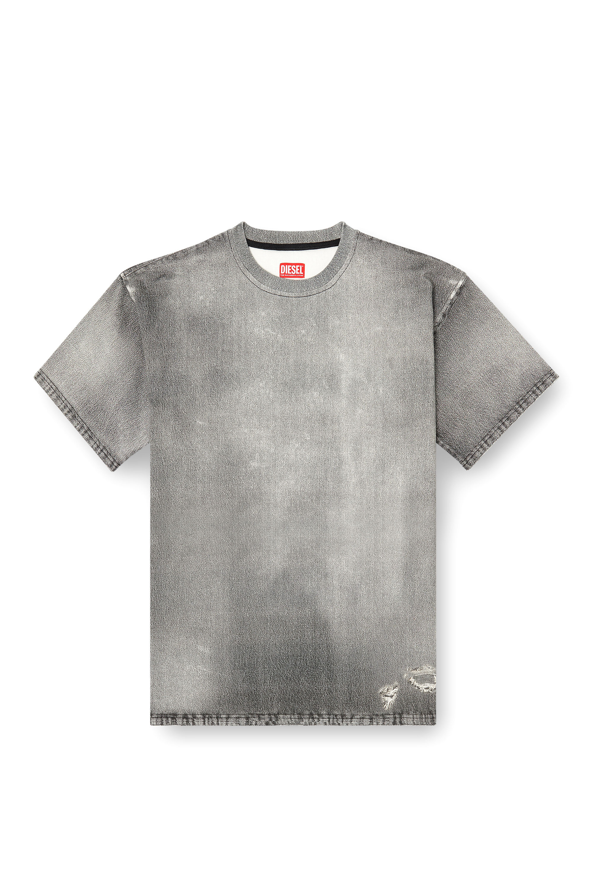 Diesel - D-BOX JOGG, Herren Denim-T-Shirt mit Trompe-l'&oelig;il-Effekt-Behandlung in Grau - 3
