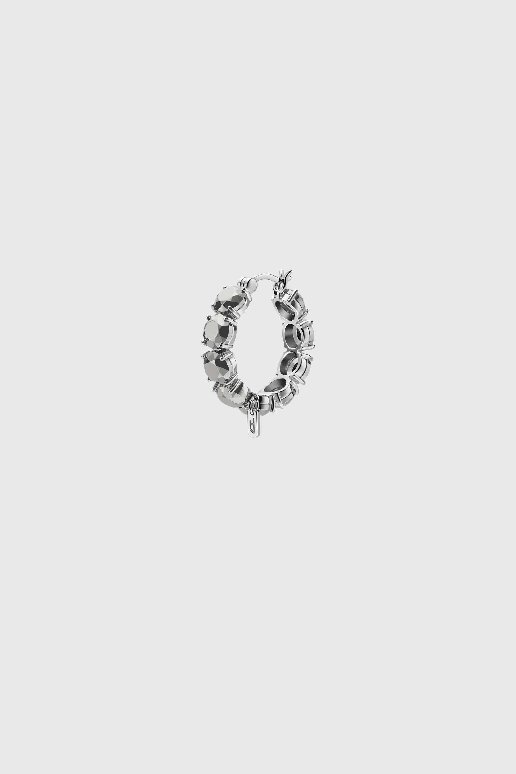 Diesel - DL1357040 STERLING SILVER JEWEL, Unisex's Sterling Silver Hoop Earring in Silver - 1