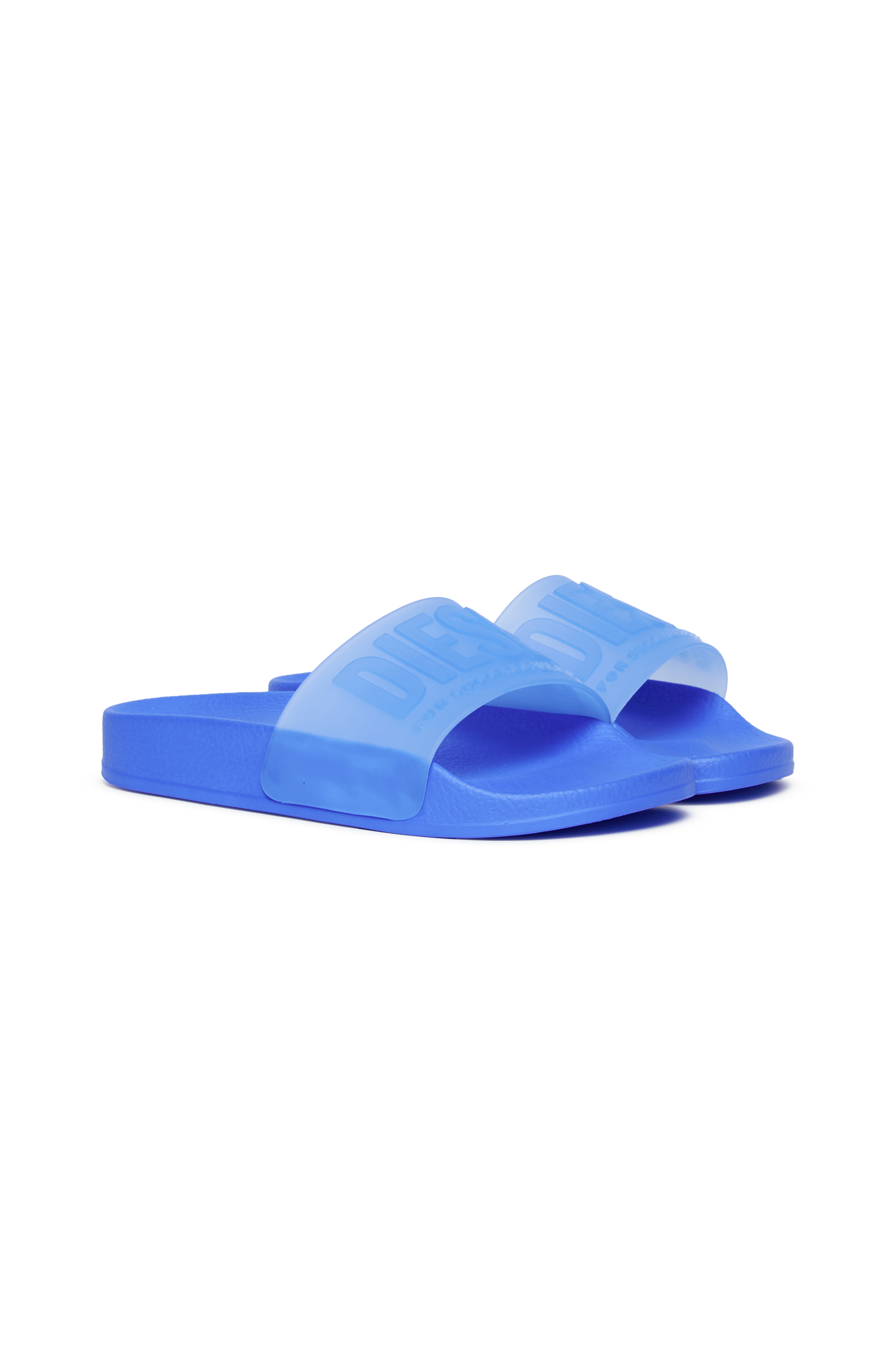 Diesel - SA-MAYEMI CC, Unisex Pool-Slides aus semitransparentem Gummi in Blau - 2