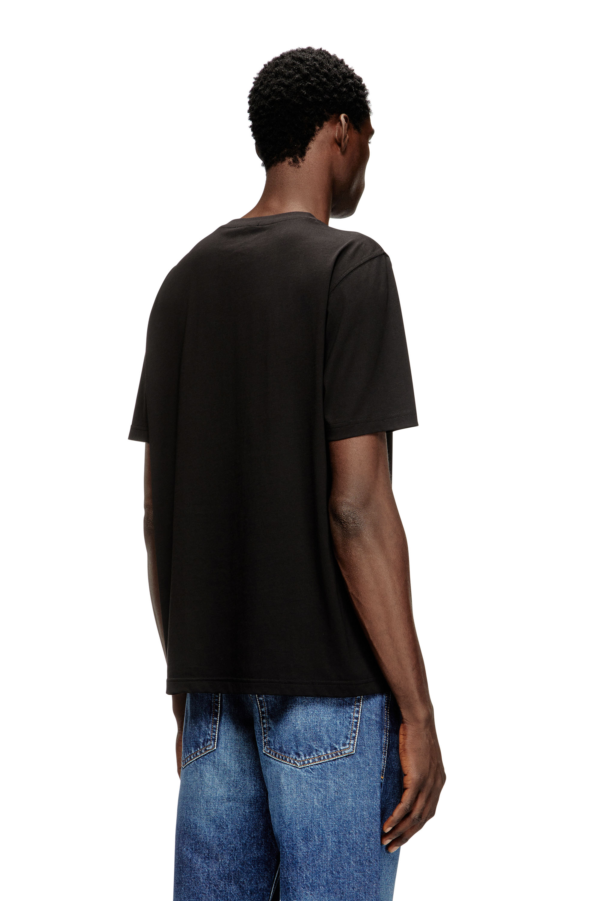 Diesel - T-ADJUST-V6, Herren T-Shirt mit Mikro-Metall-Logo in Schwarz - 4