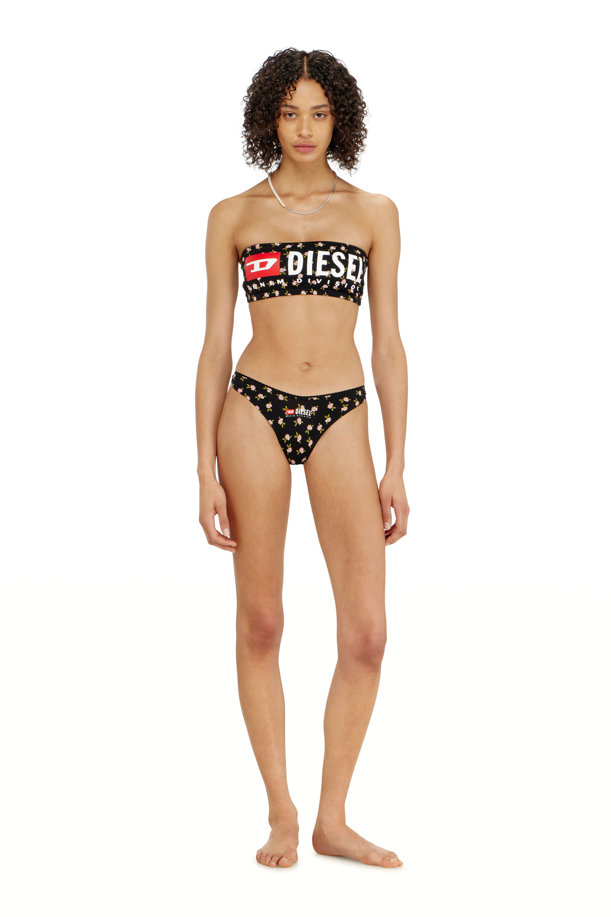 Diesel - MELANIE-C-D-CORE, Woman's Cotton bandeau bra with all-over floral print in null - 3