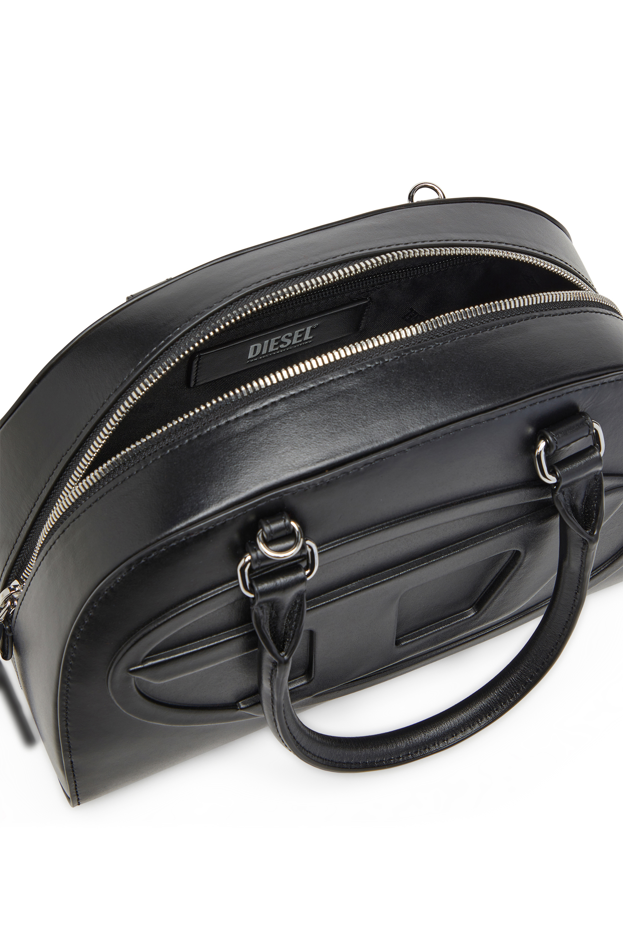 Diesel - 1DR DOME TOP HANDLE, Damen 1DR Dome-Bowling-Tasche aus Leder in Schwarz - 3