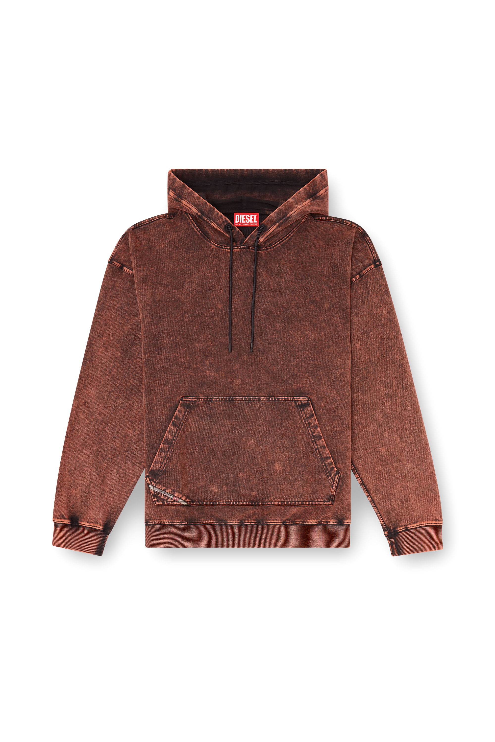 Diesel - S-BOXT-HOOD-TUK, Herren Sweatshirt mit Denim-Effekt-Behandlung in Braun - 3
