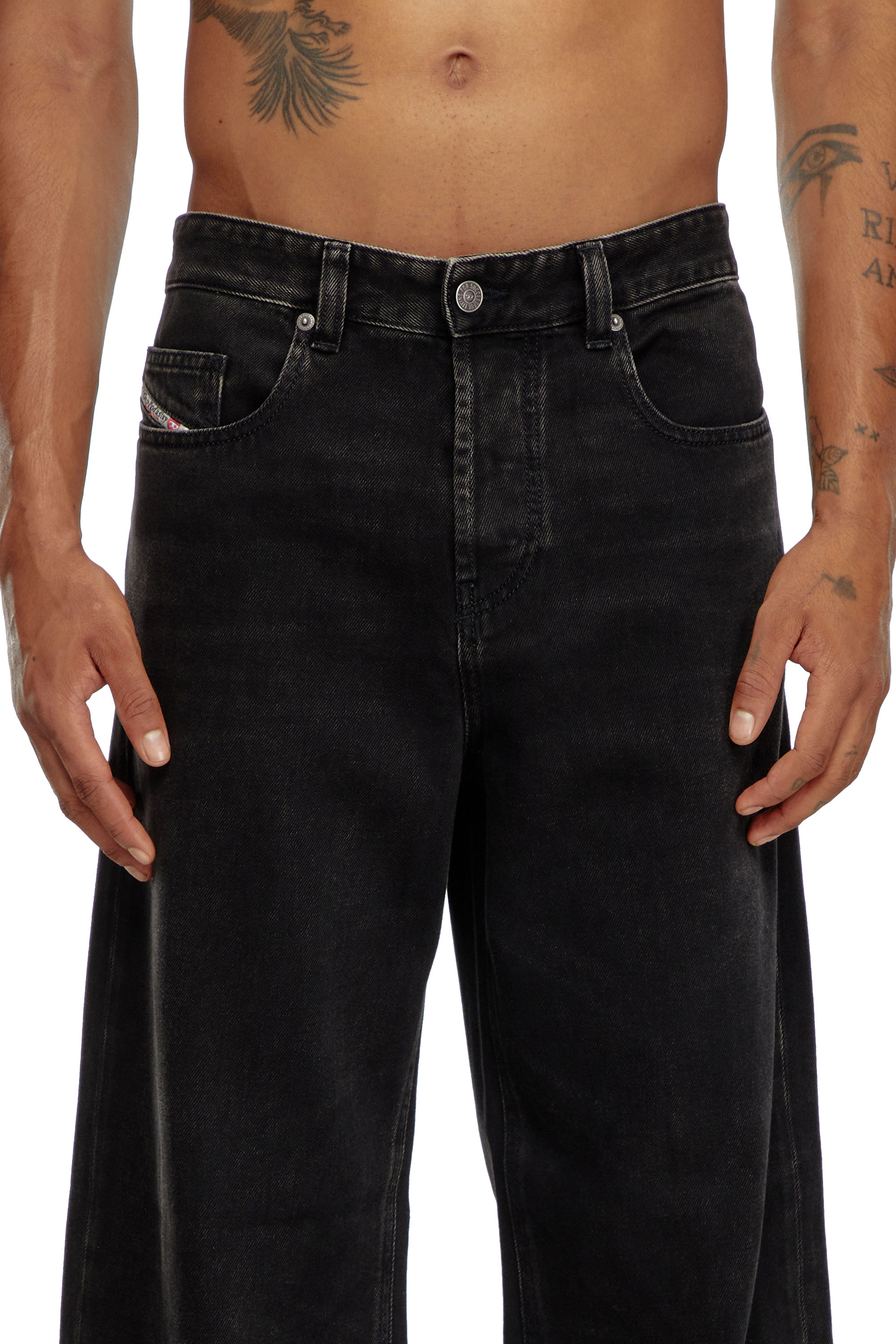 Diesel - Herren Relaxed Jeans 2001 D-Macro 09I35, Schwarz/Dunkelgrau - 4