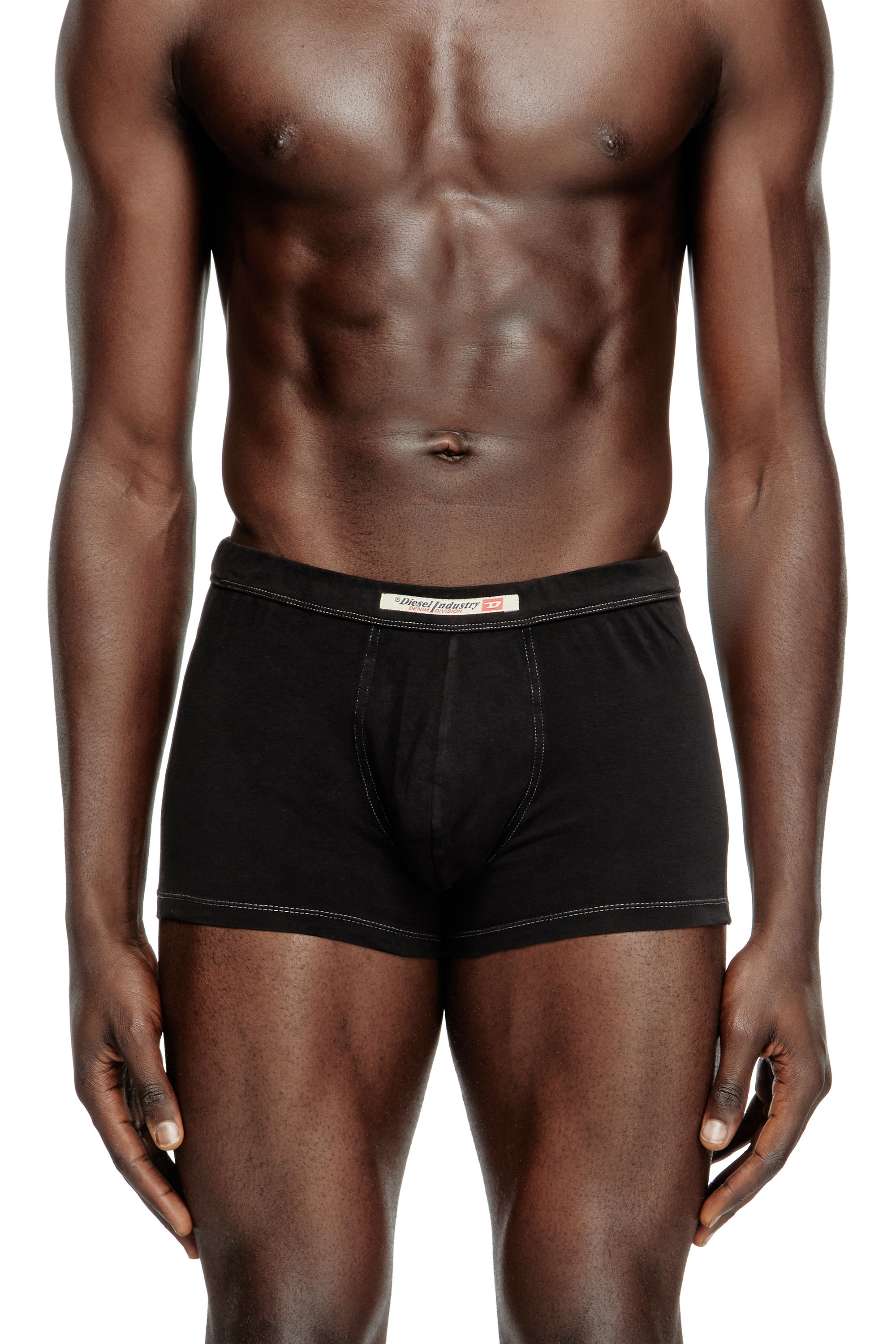 Diesel - DEVON-DNM-2PACK, Herren Retropants mit Diesel Industry-Flagge im Zweierpack in Weiss/Schwarz - 3