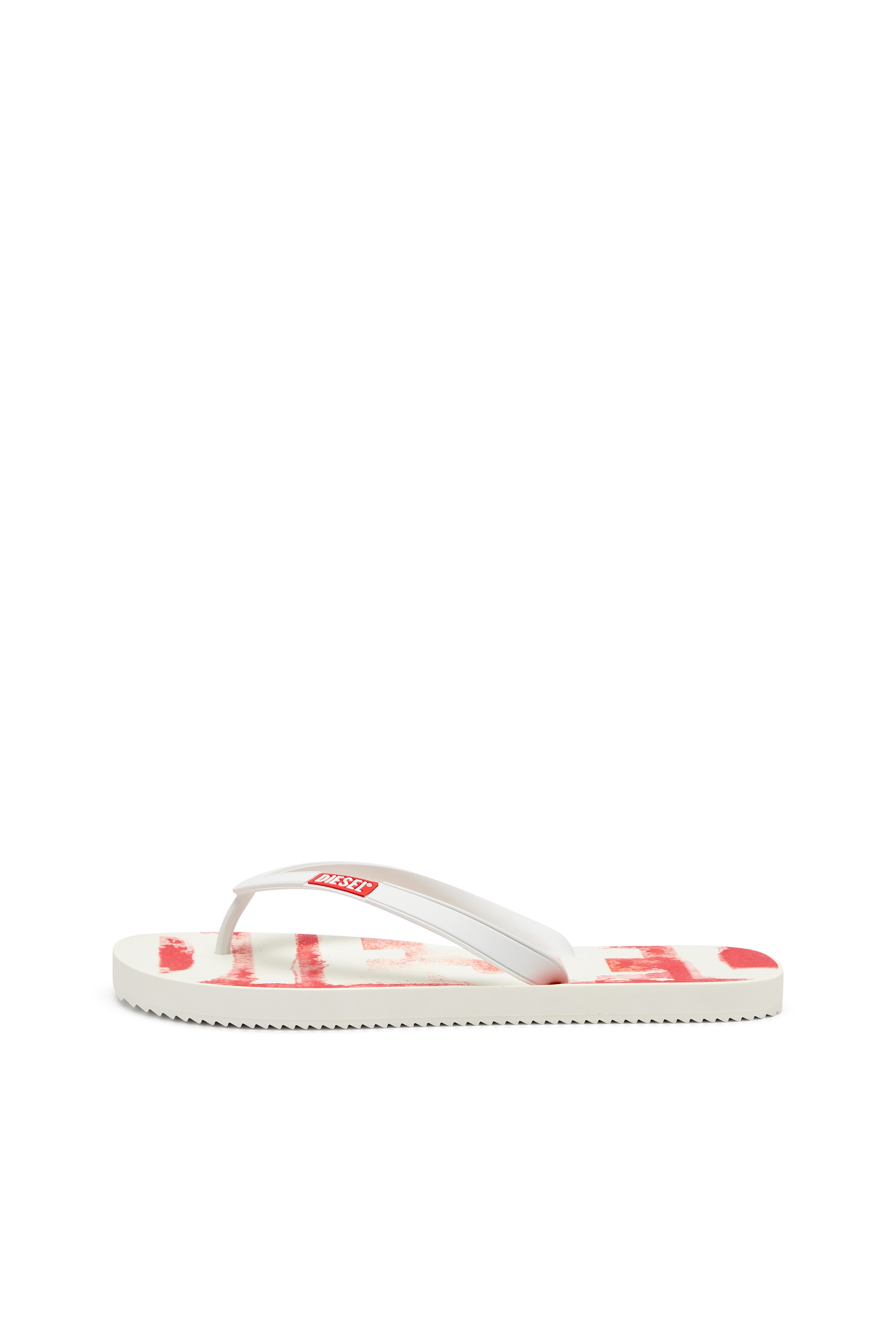 Diesel - SA-RIO, Herren Sa-Rio-Flip-Flops aus Gummi mit Graffiti-Logo in Weiss/Rot - 7