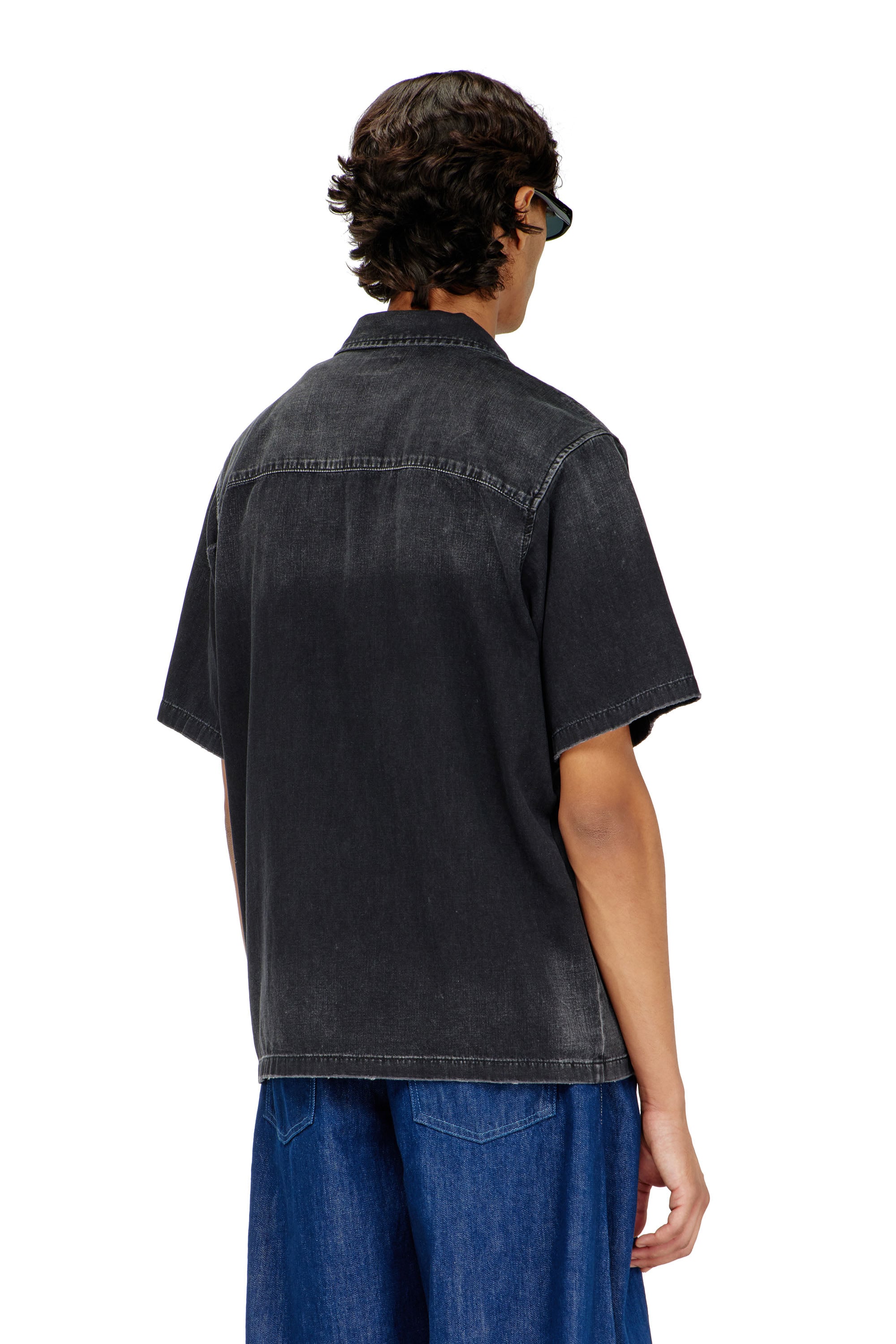 Diesel - D-NABIL-D, Herren Denim-Hemd mit kurzen &Auml;rmeln in Schwarz - 4