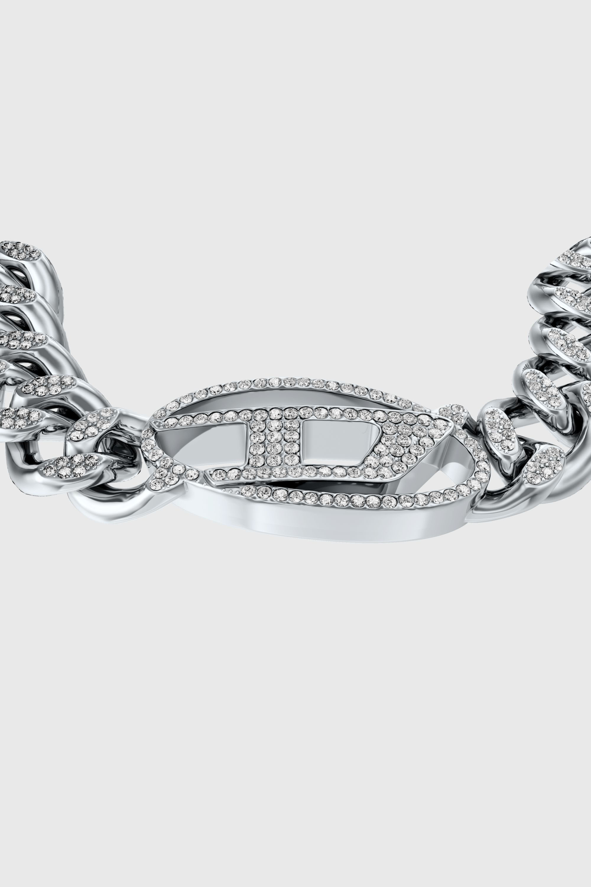 Diesel - DX1707040 JEWELLERY, Unisex Oval D glitz-Armband aus Edelstahl mit Kettengliedern in Silber - 2