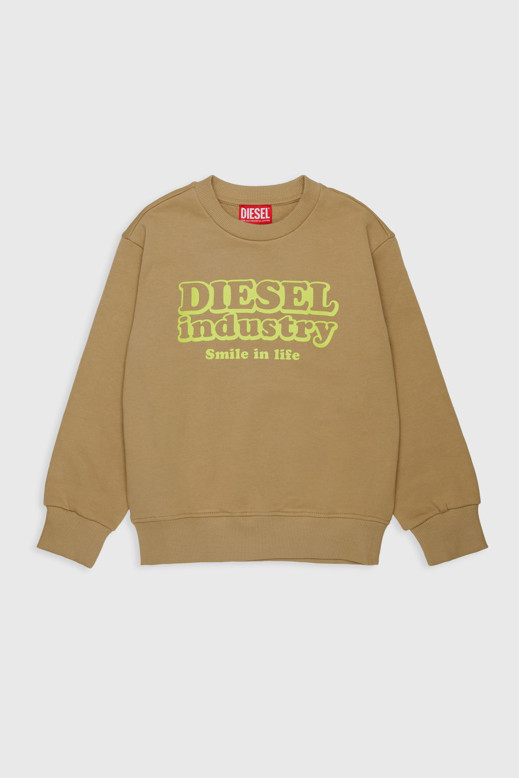 Diesel - SLODIM OVER, Herren Sweatshirt mit Diesel Industry Print in Braun - 1