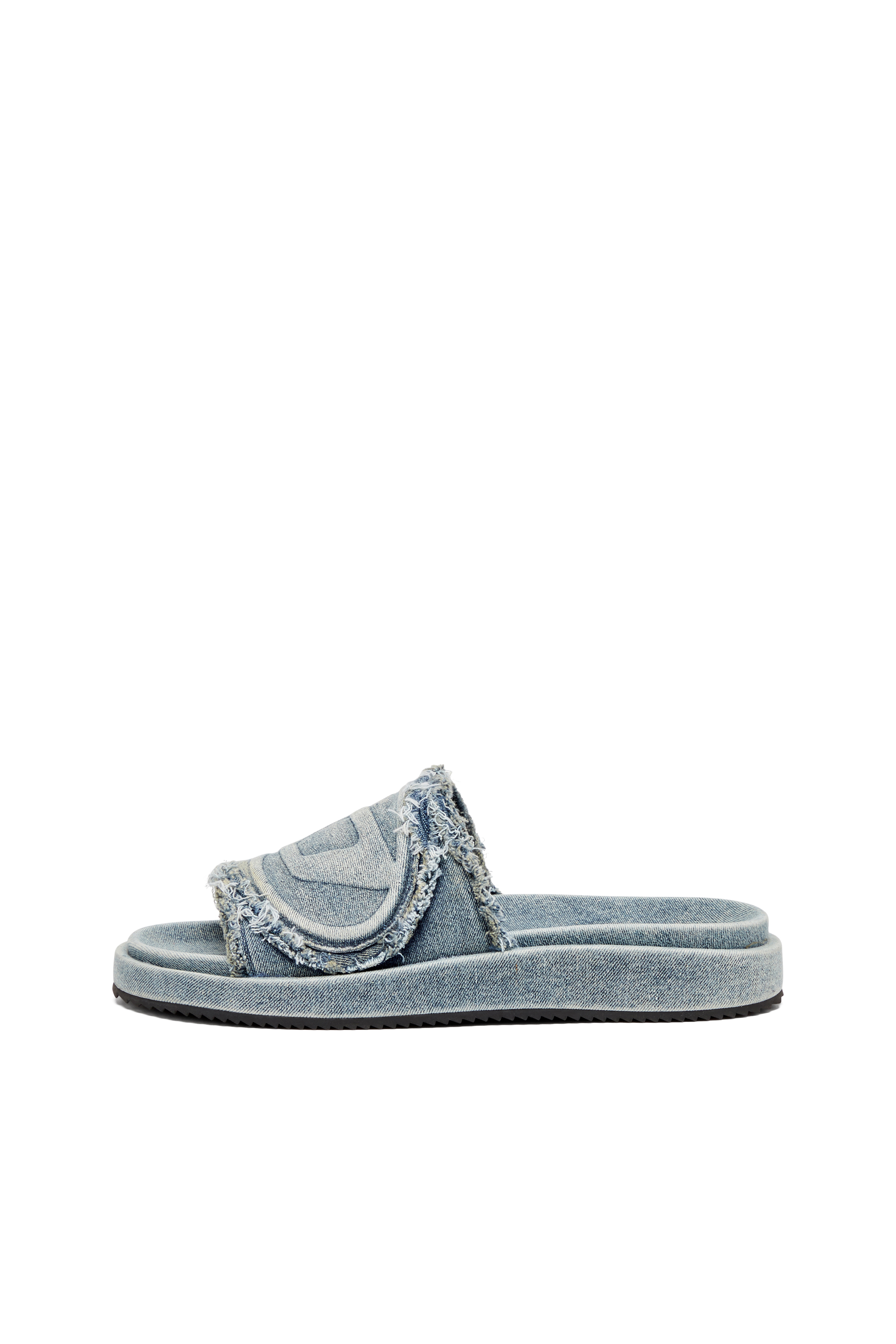 Diesel - SA-SLIDE D OVAL, Unisex Sa-Slide D-Slides aus vielgetragenem Denim in Hellblau - 7