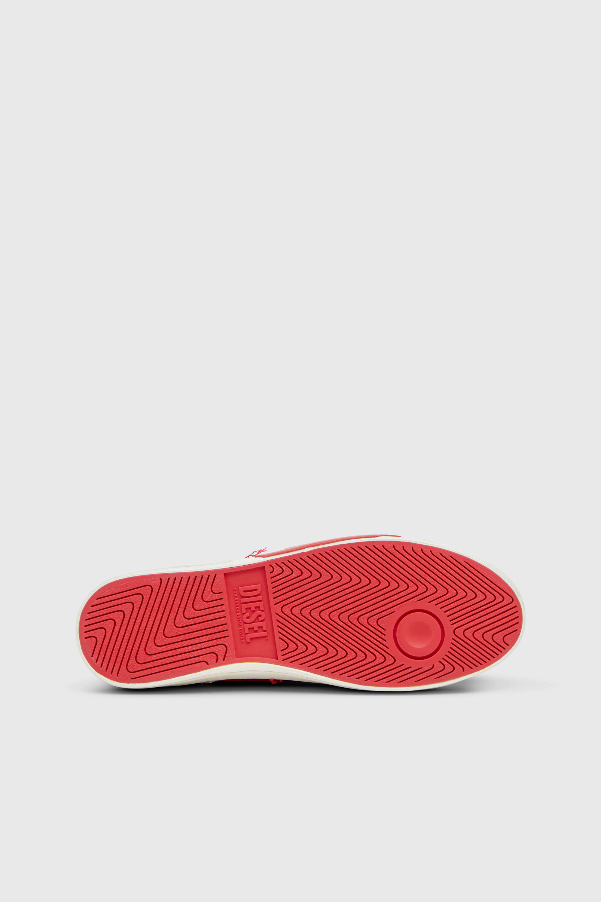 Diesel - S-D-VERSE LOW, Man's S-D-Verse-Dirty-effect canvas sneakers in White/Red - 5