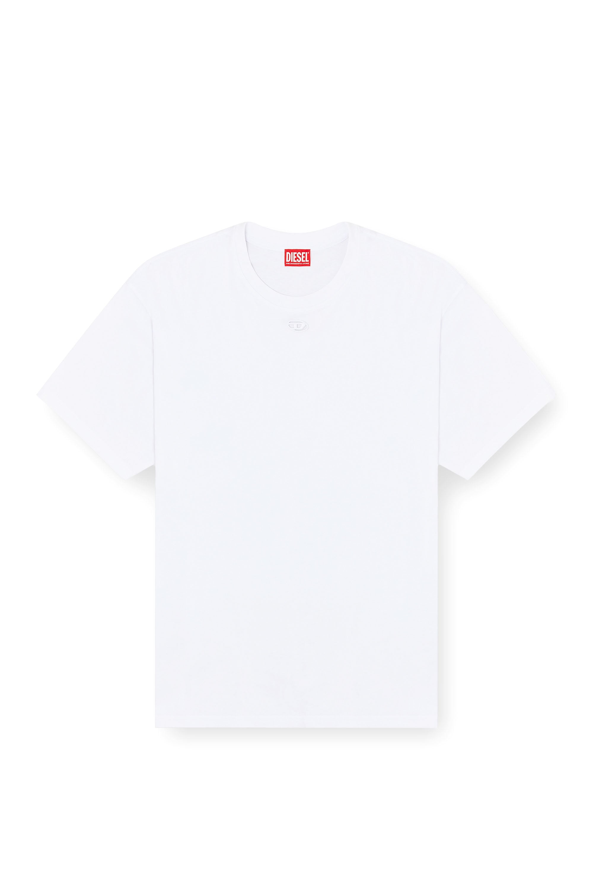 Diesel - T-BOXT-DCO, Herren Locker geschnittenes Baumwoll-T-Shirt mit Oval D Stickerei in Wei&szlig; - 3