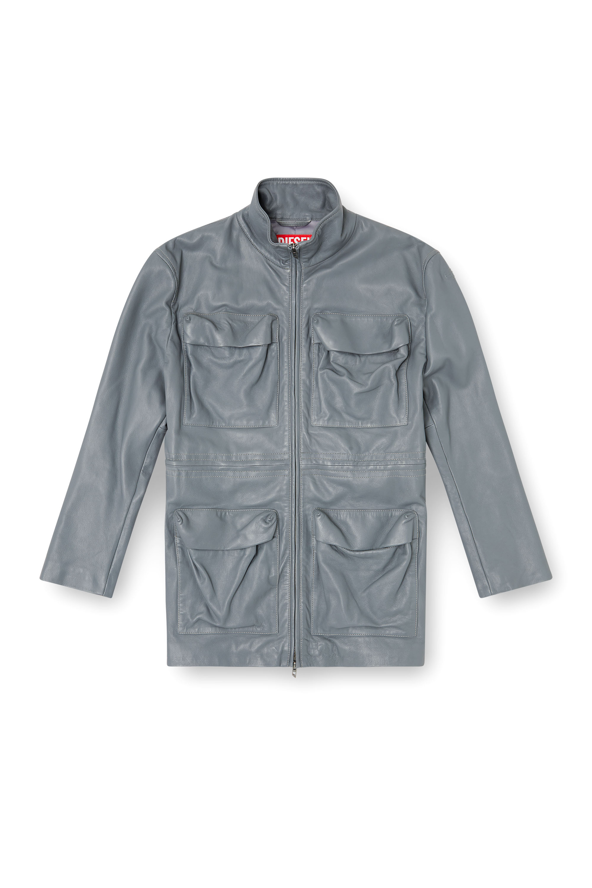 Diesel - L-WEN, Damen Feldjacke aus Leder in Grau - 3