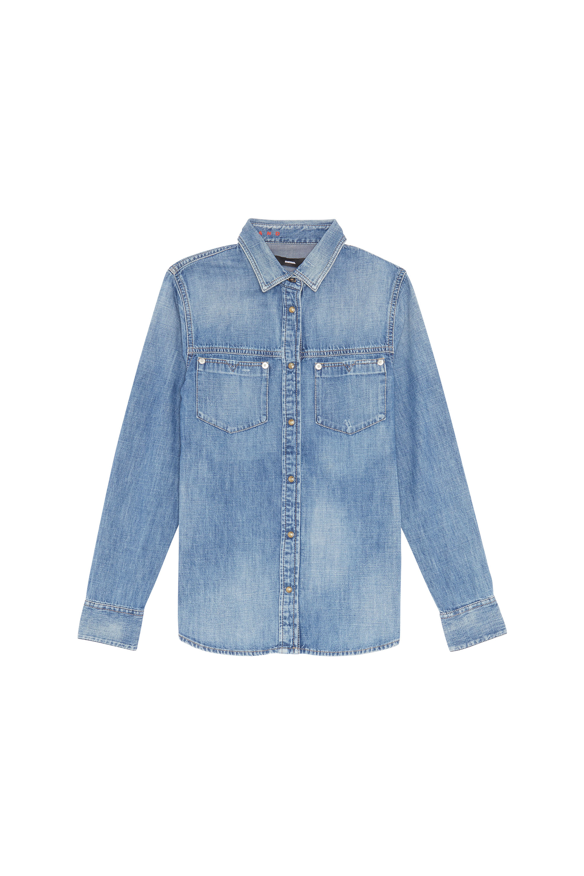Diesel - DE-KERI, Damen Diesel Damen - Denimhemden Mittelblau in Mittelblau - 1