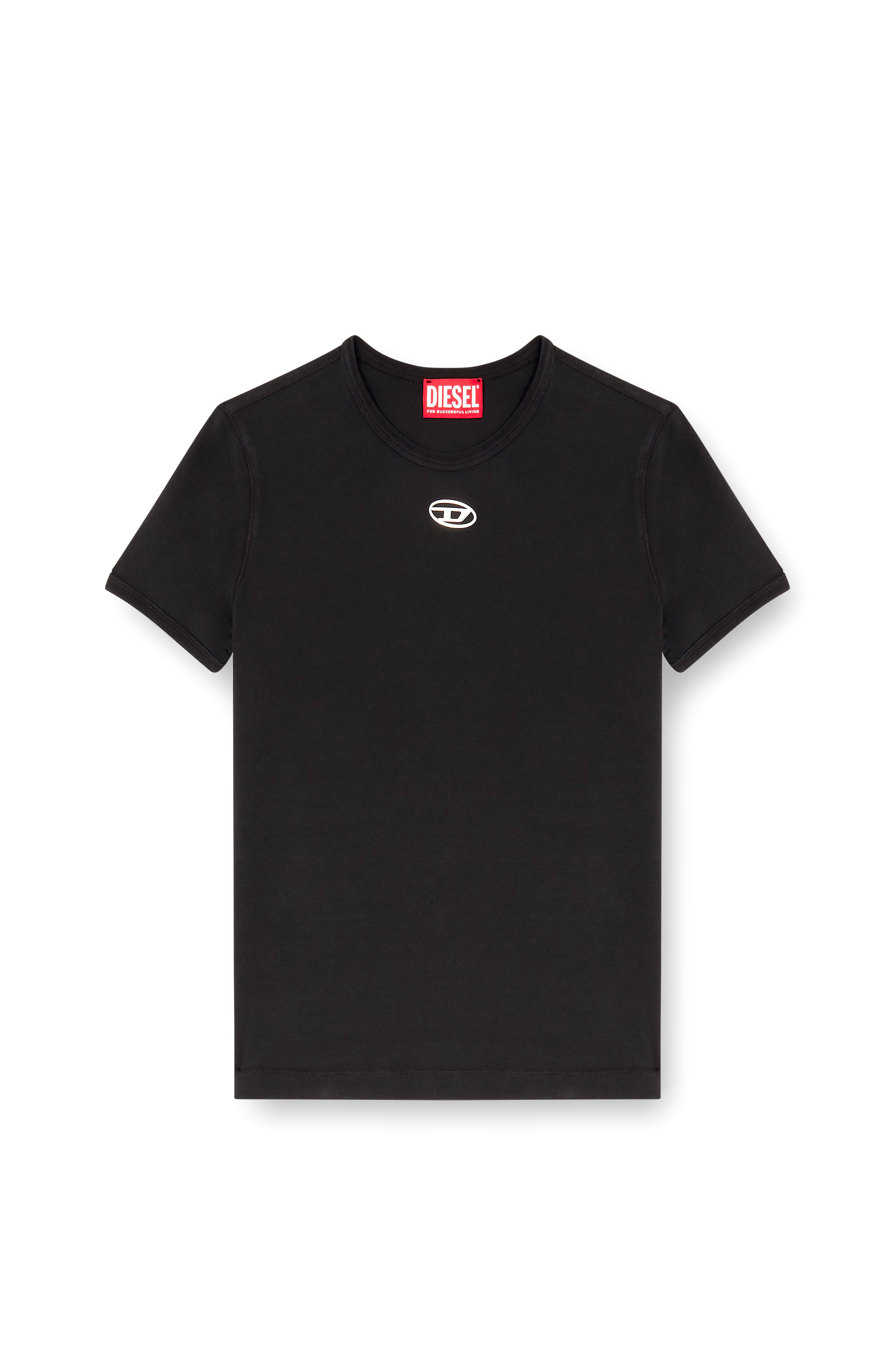 Diesel - T-UNCUTIESLONG-OD, Damen Slim-fit T-shirt with metallic Oval D in null - 3