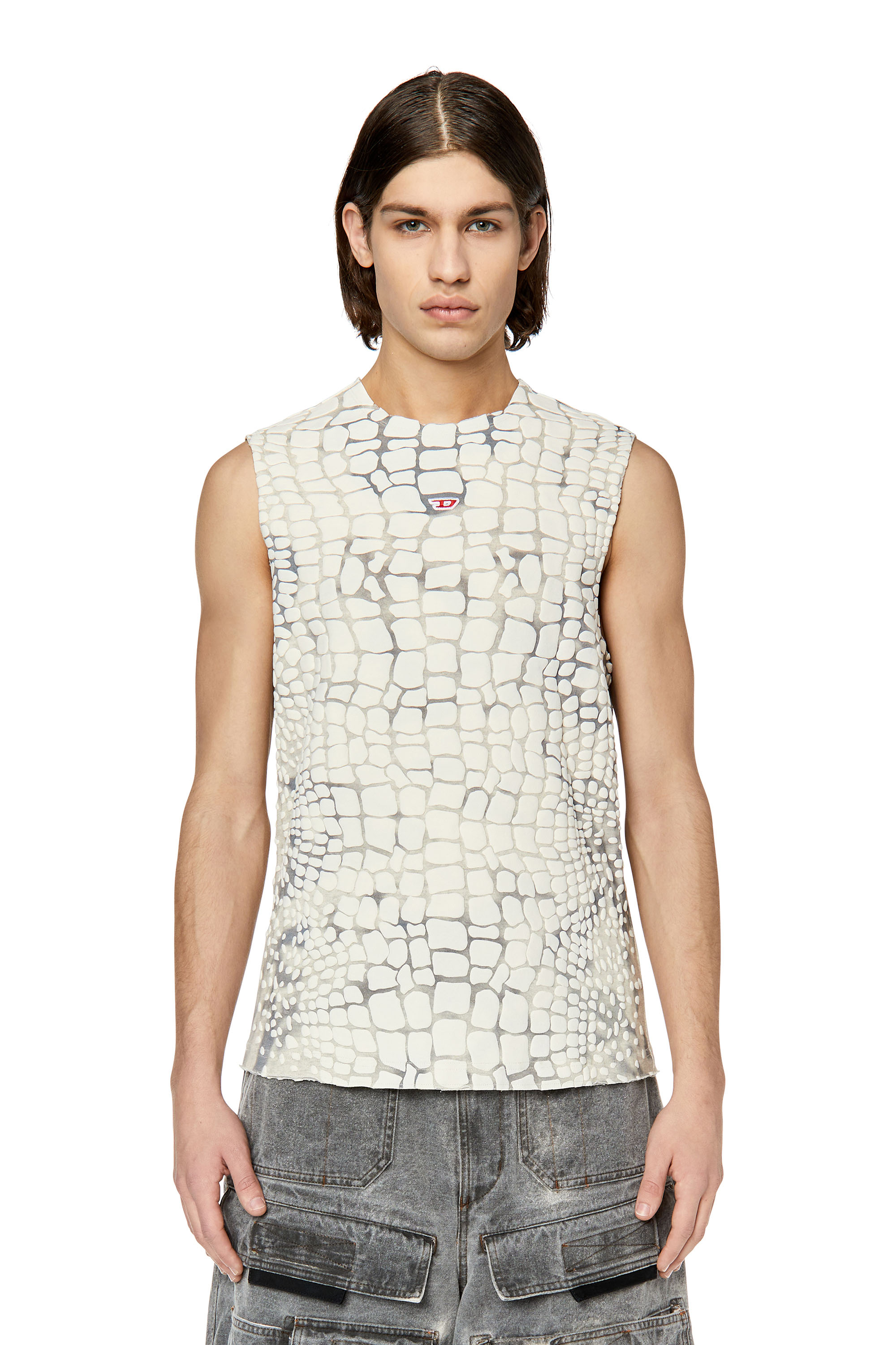 Diesel - T-WALLY, Grau/Weiss - Image 1