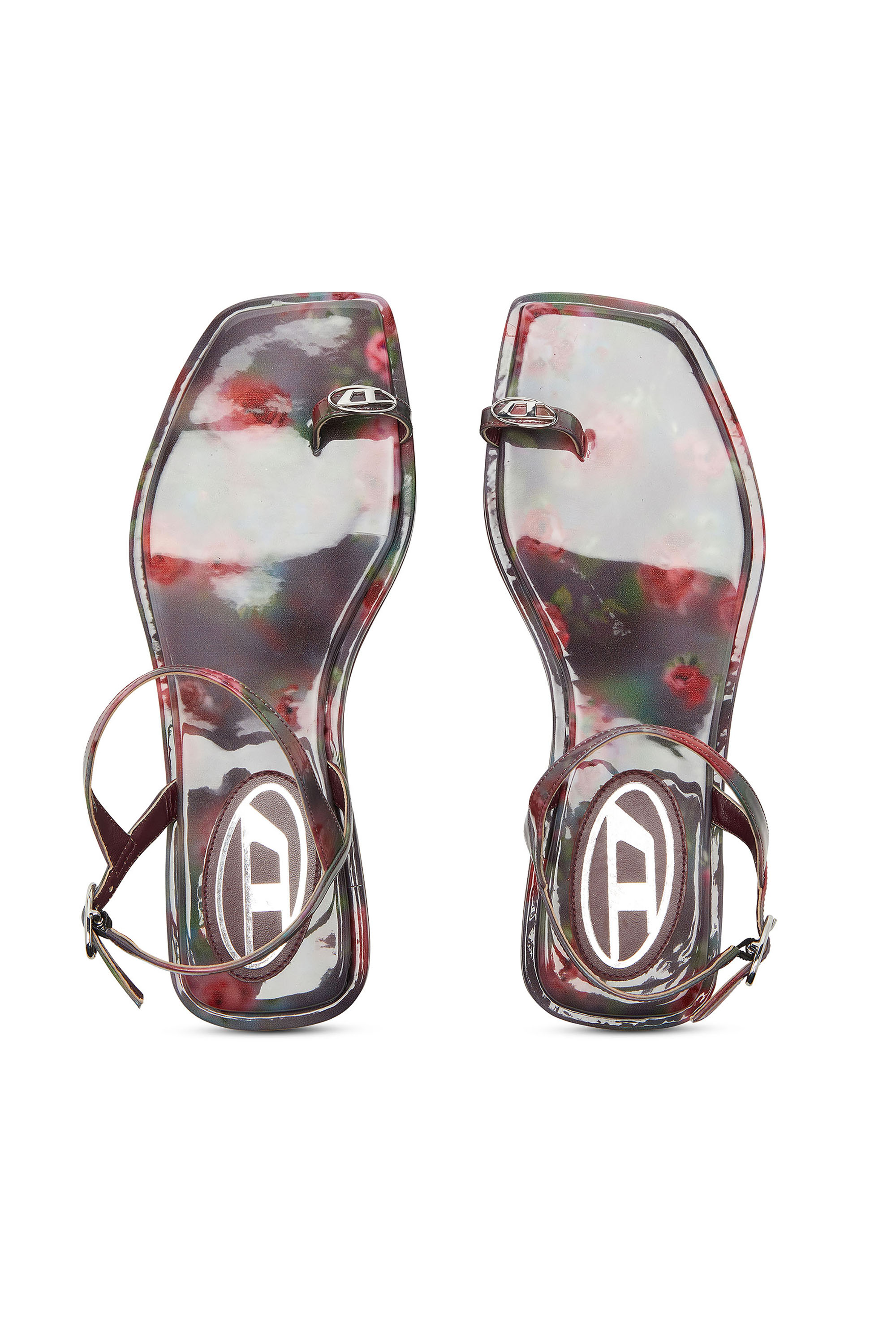 Diesel - D-AMBER INFRA 0, Damen D-Amber &ndash; Sandalen mit Allover-Print in Violett/Rosa - 4
