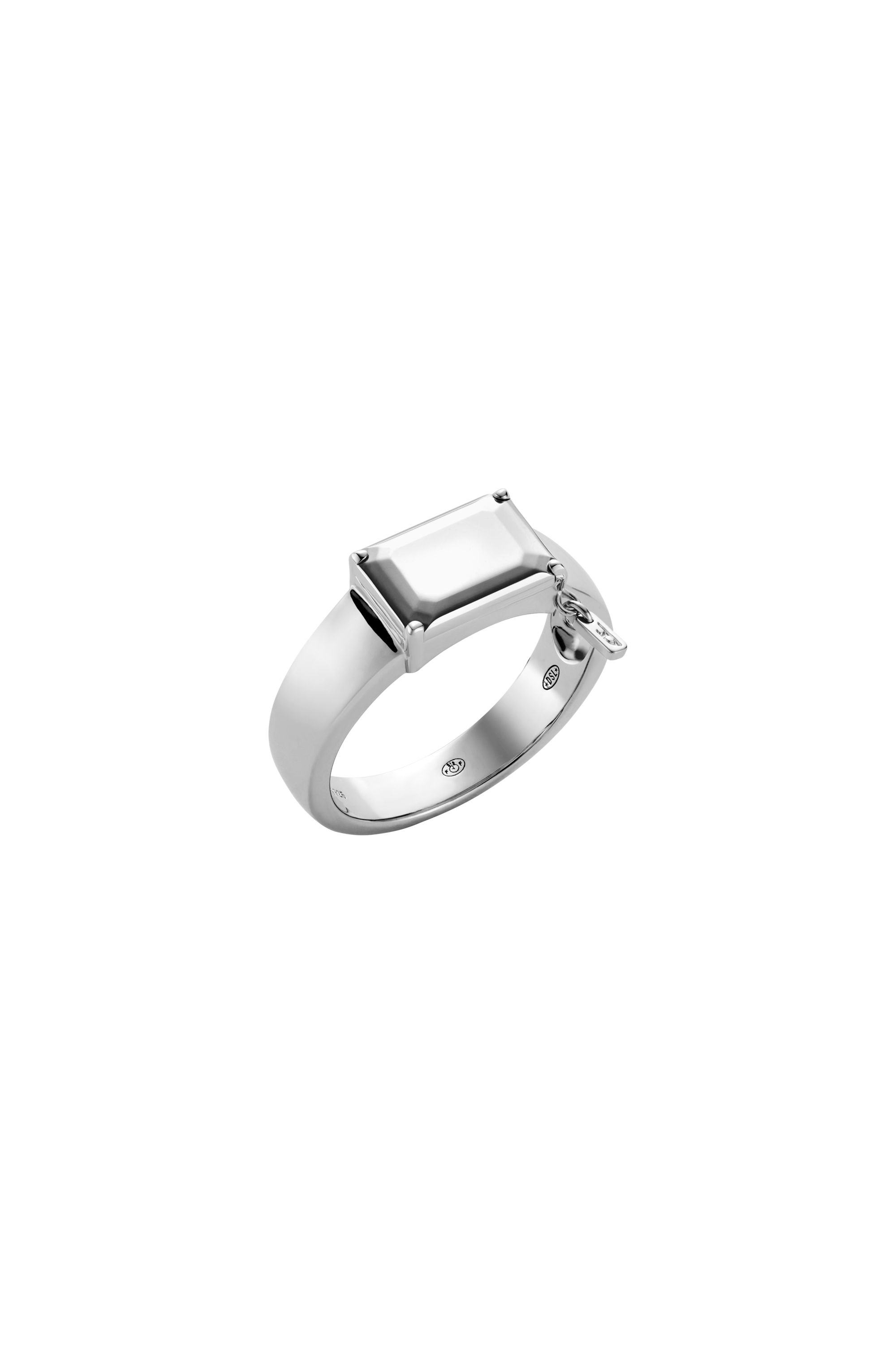 Diesel - DL1365040 STERLING SILVER JEWEL, Unisex Sterlingsilber-Zentralfokus-Ring in Silber - 1