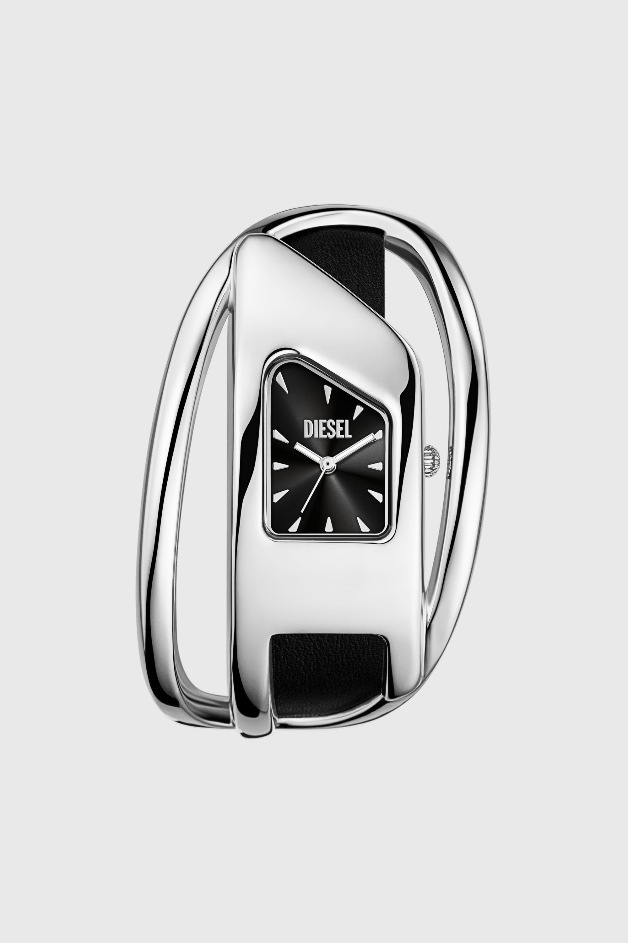 Diesel - DZ5627 WATCH, Damen Wrap-D Schwarze Lederuhr in Silber/Schwarz - 1