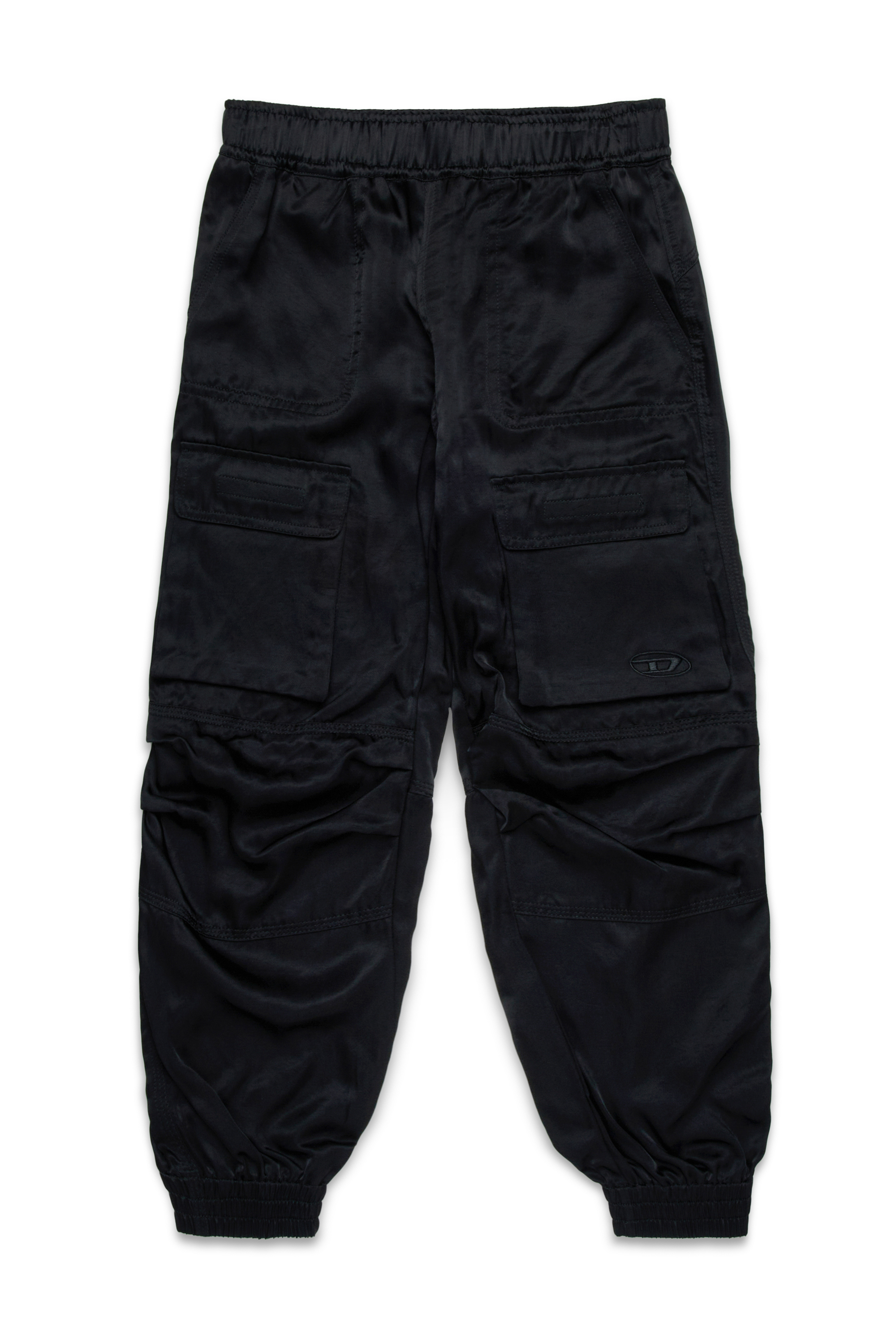 Diesel - PMIRTAS, Damen Cargohose aus Satin mit Oval D in Schwarz - 1