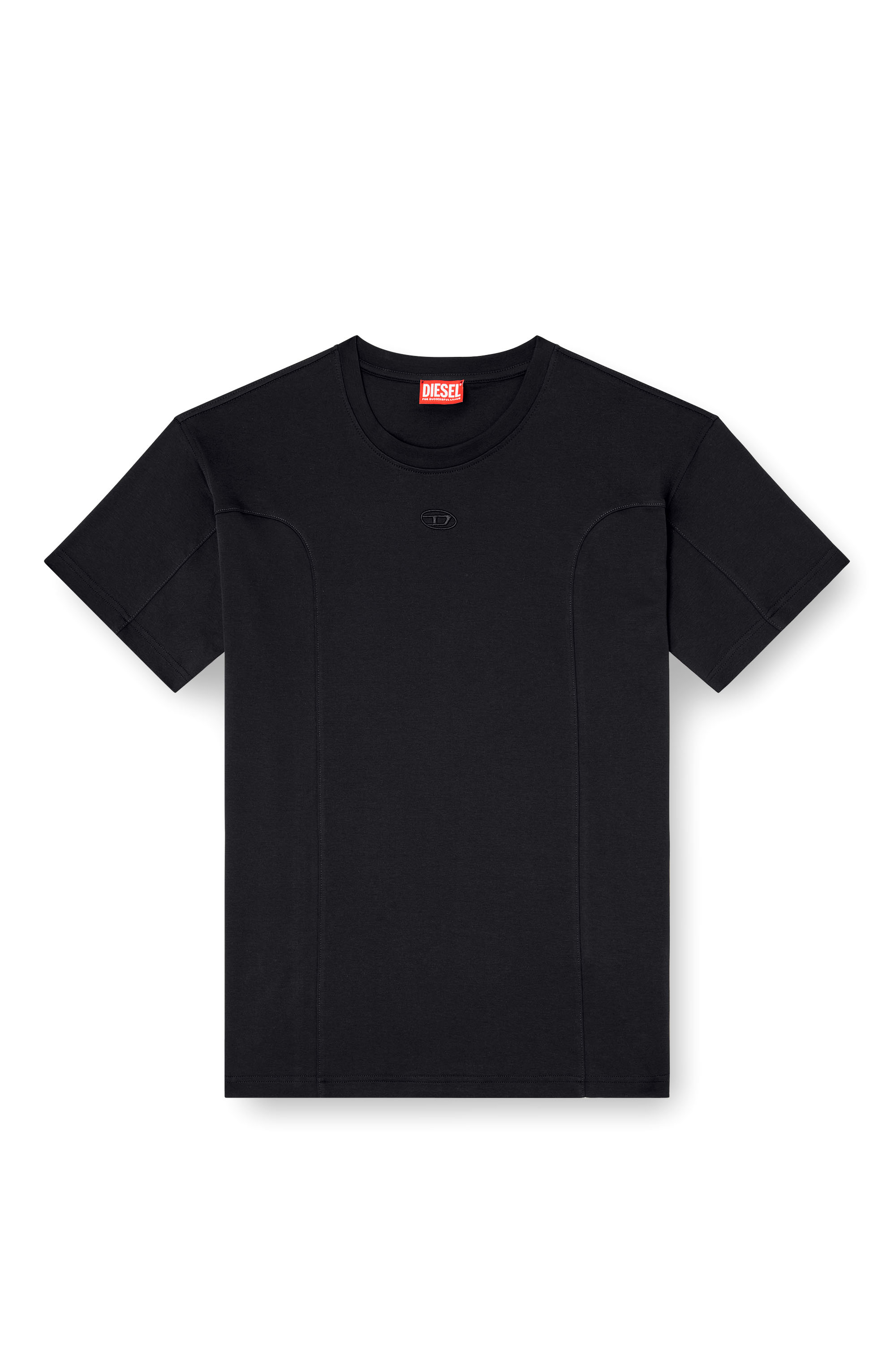 Diesel - T-NORM-INT, Herren Kurzarm-T-Shirt mit Einsätzen in Schwarz - 3