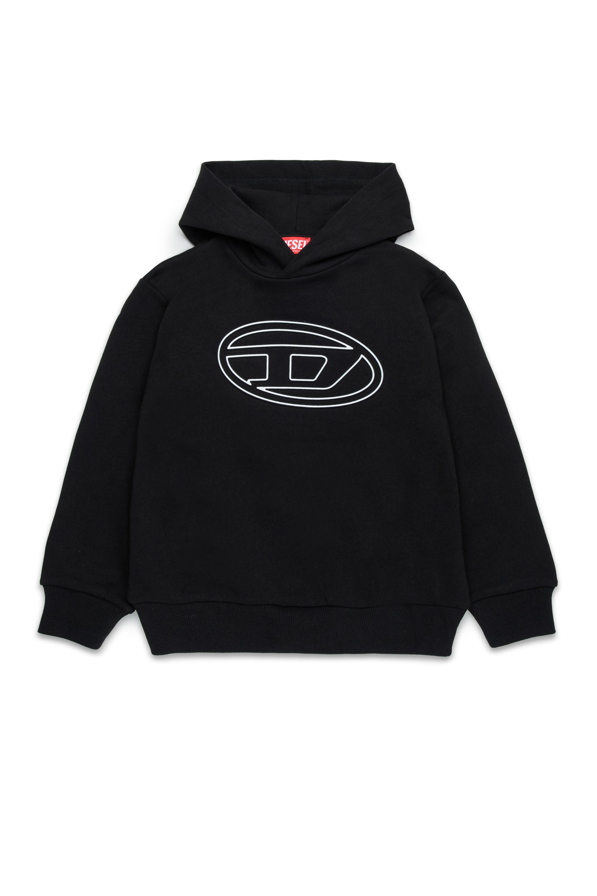 Diesel - SBIGOVALHOOD OVER, Herren Hoodie mit Oval D-Logo-Prägung in Schwarz - 1