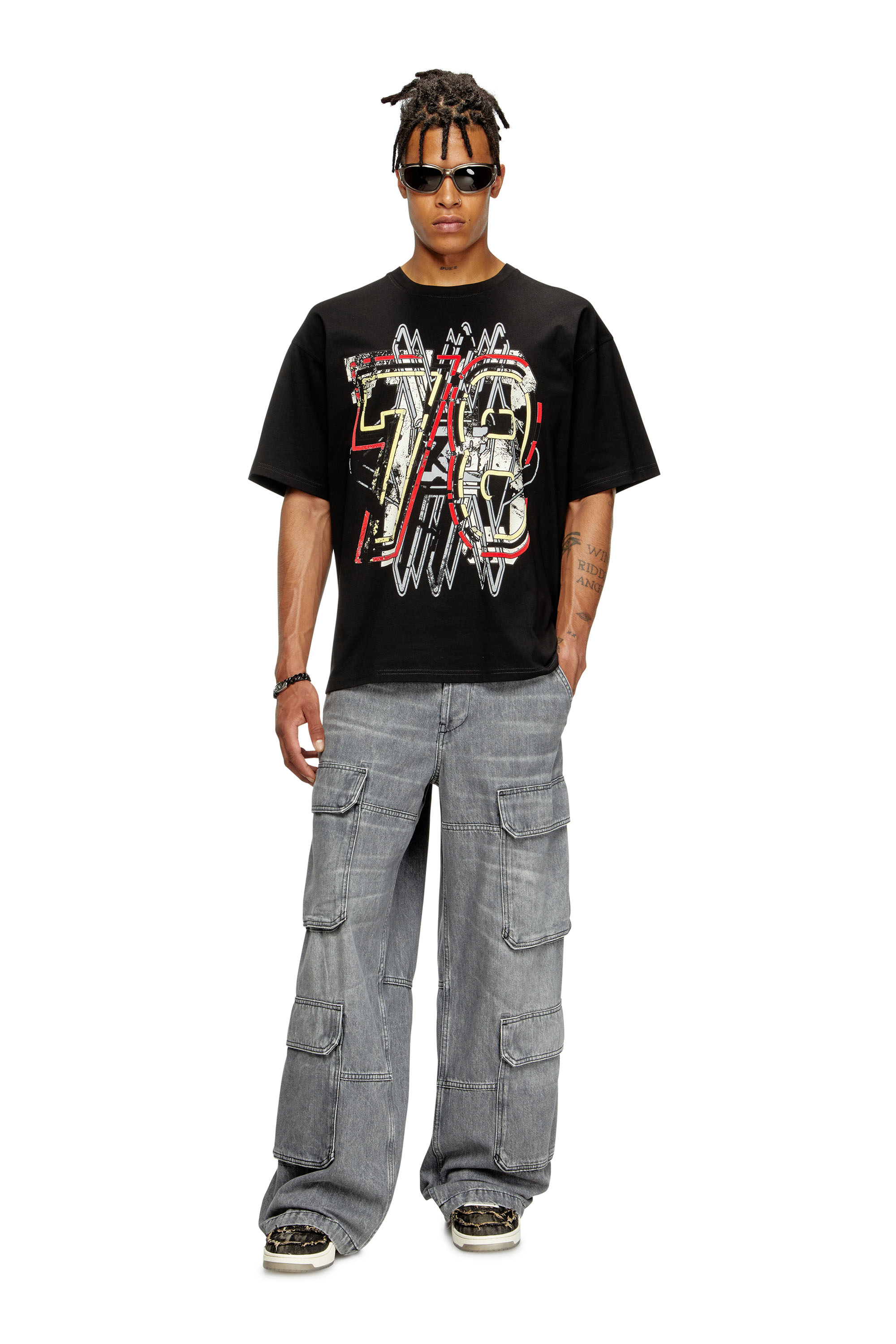 Diesel - T-BOXT-T8, Herren T-Shirt mit 78-Print in Schwarz - 1