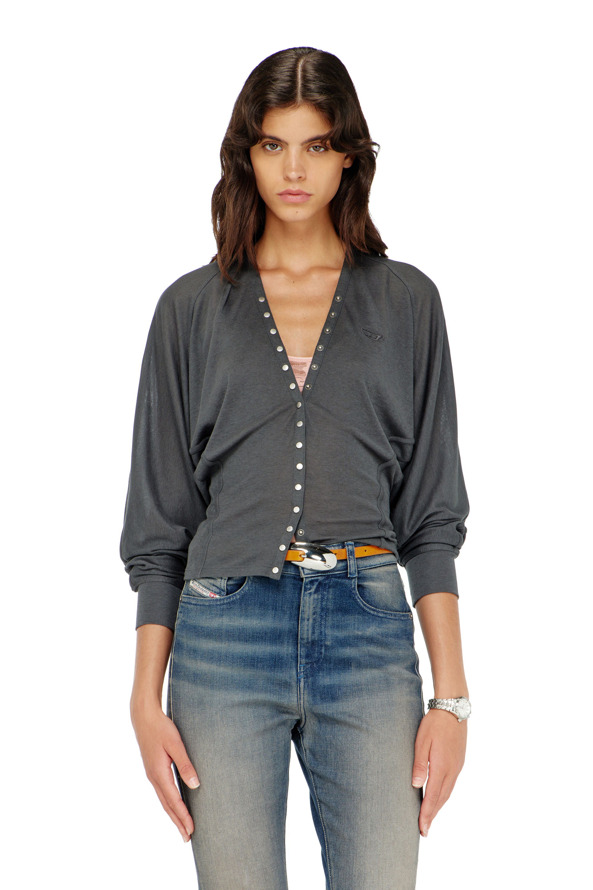 Diesel - T-ISERINA, Damen Cardigan-Top aus Tencel-Mix mit Fledermaus&auml;rmeln in null - 1