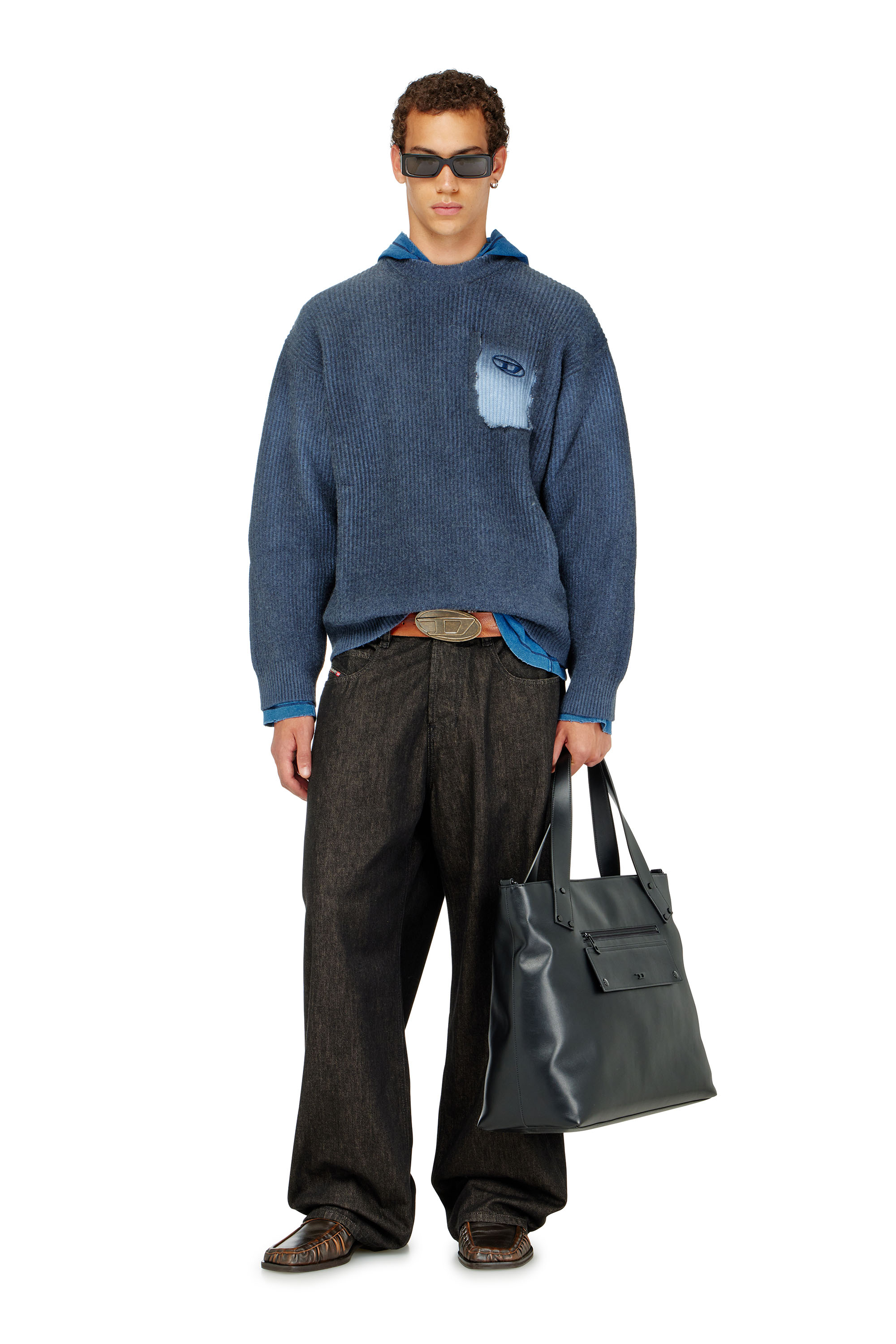 Diesel - K-PICKLER, Herren Pullover aus Wollmischung mit Zier-Brusttasche in null - 1